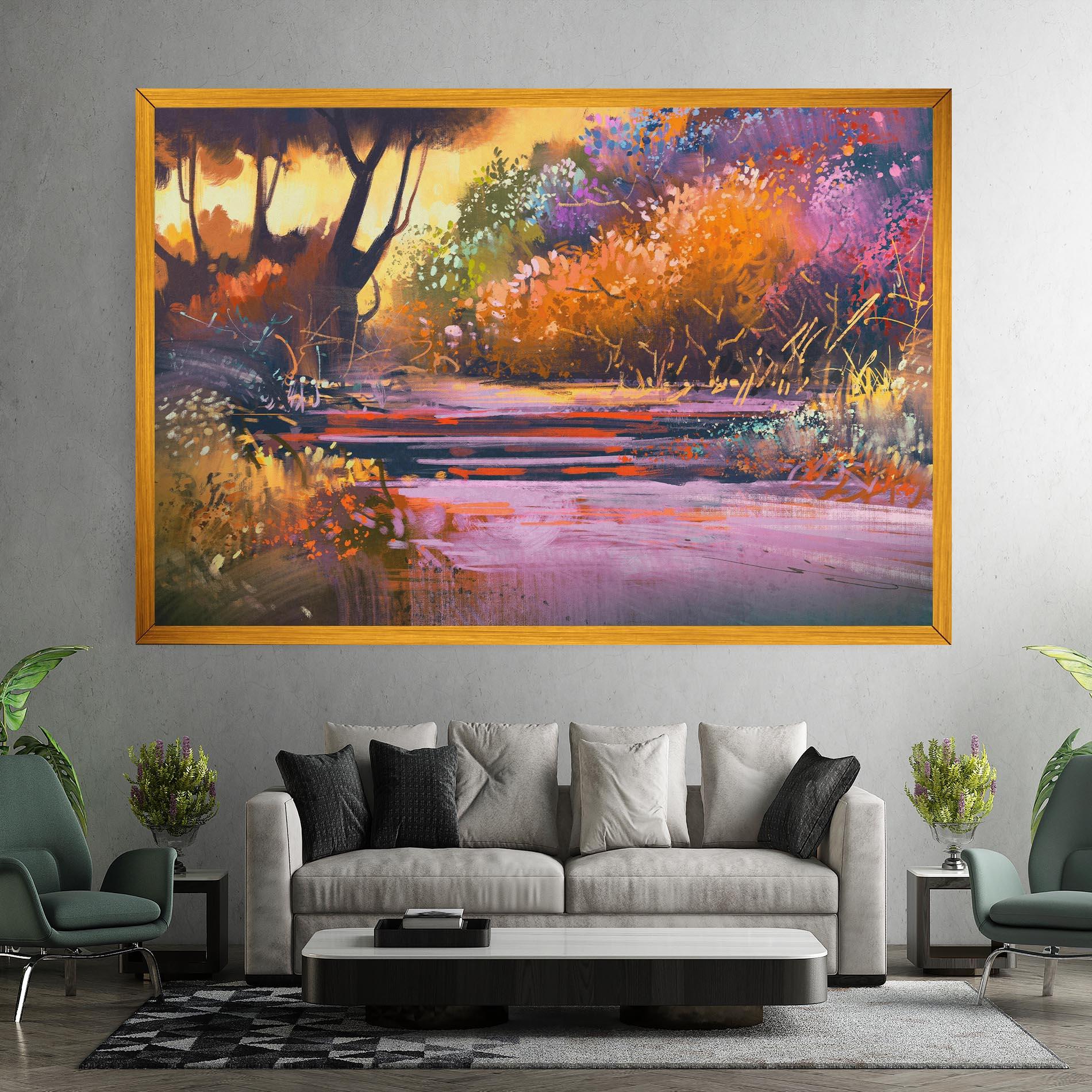 Картина на платно Landscape Colorful Trees mockup 7