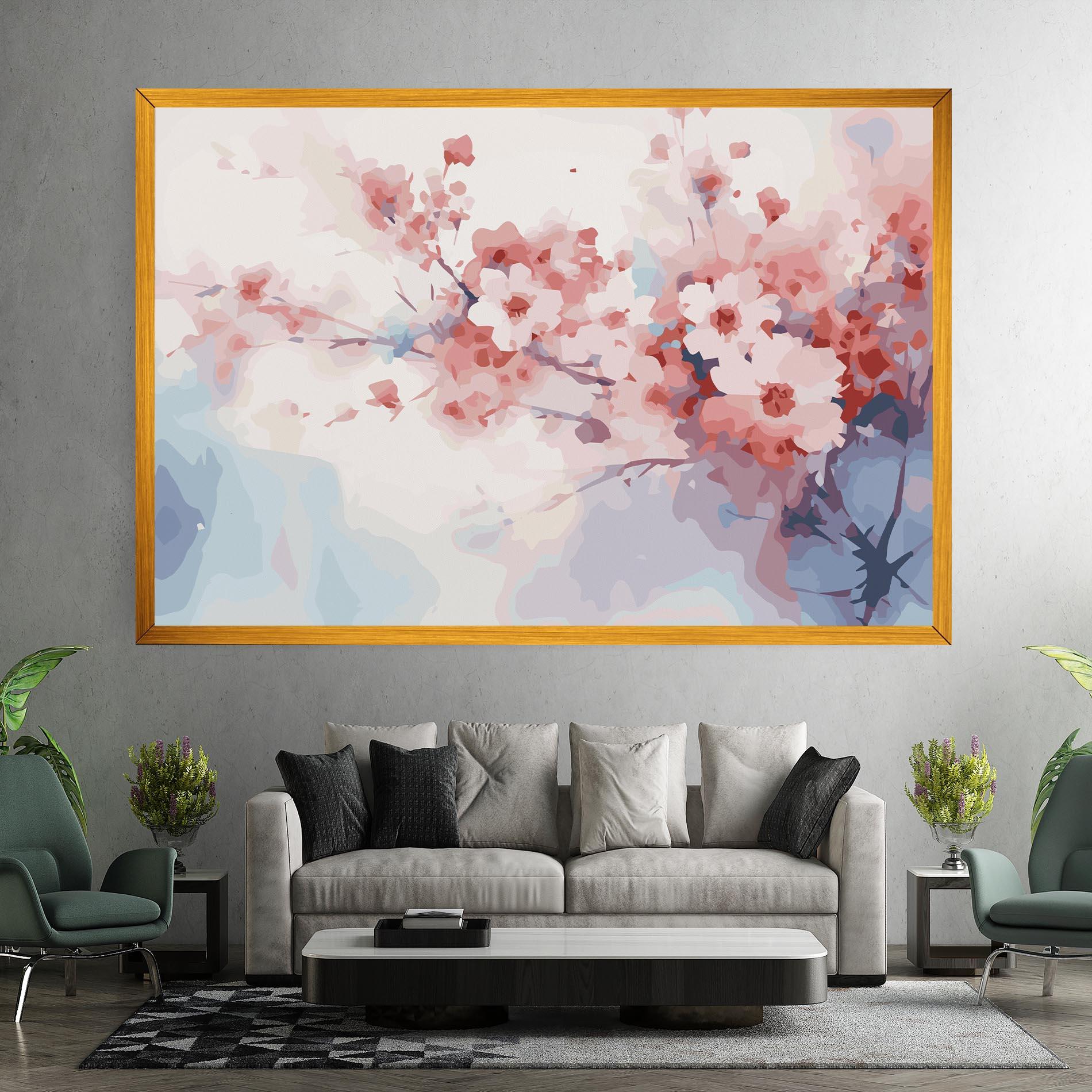 Картина на платно Pastel Spring Flowers mockup 7