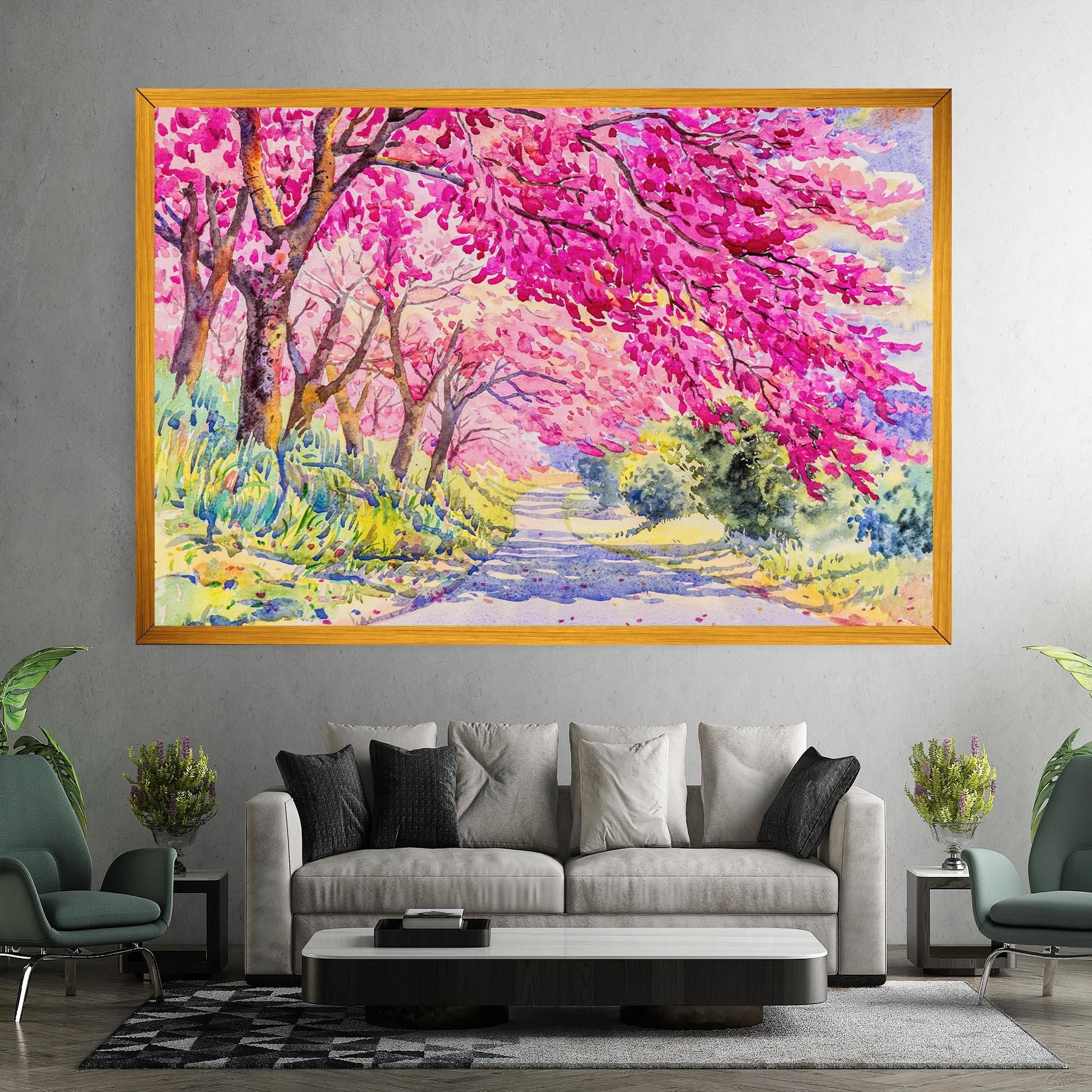 Картина на платно Pink Trees Art mockup 7