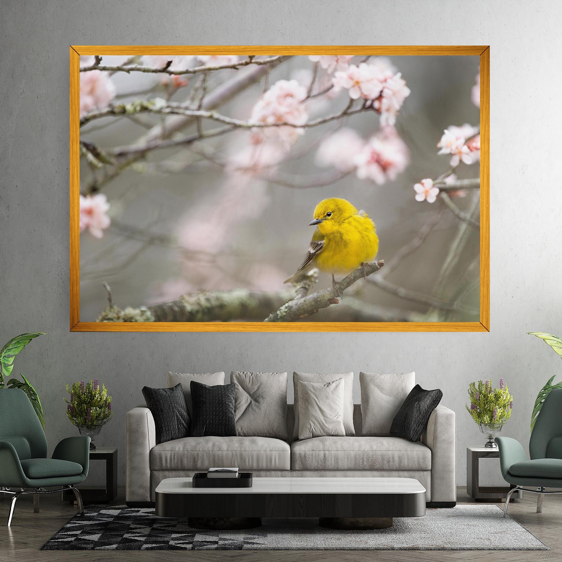 Картина на платно Pretty Spring Yellow Bird mockup 7
