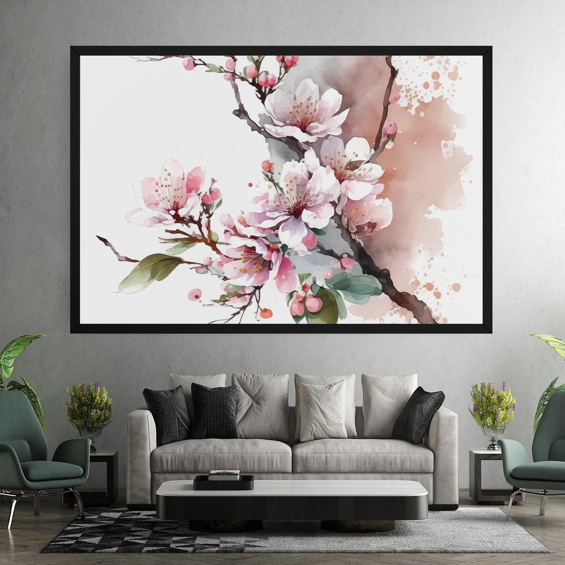 Картина на платно Cherry Spring Flower mockup 7