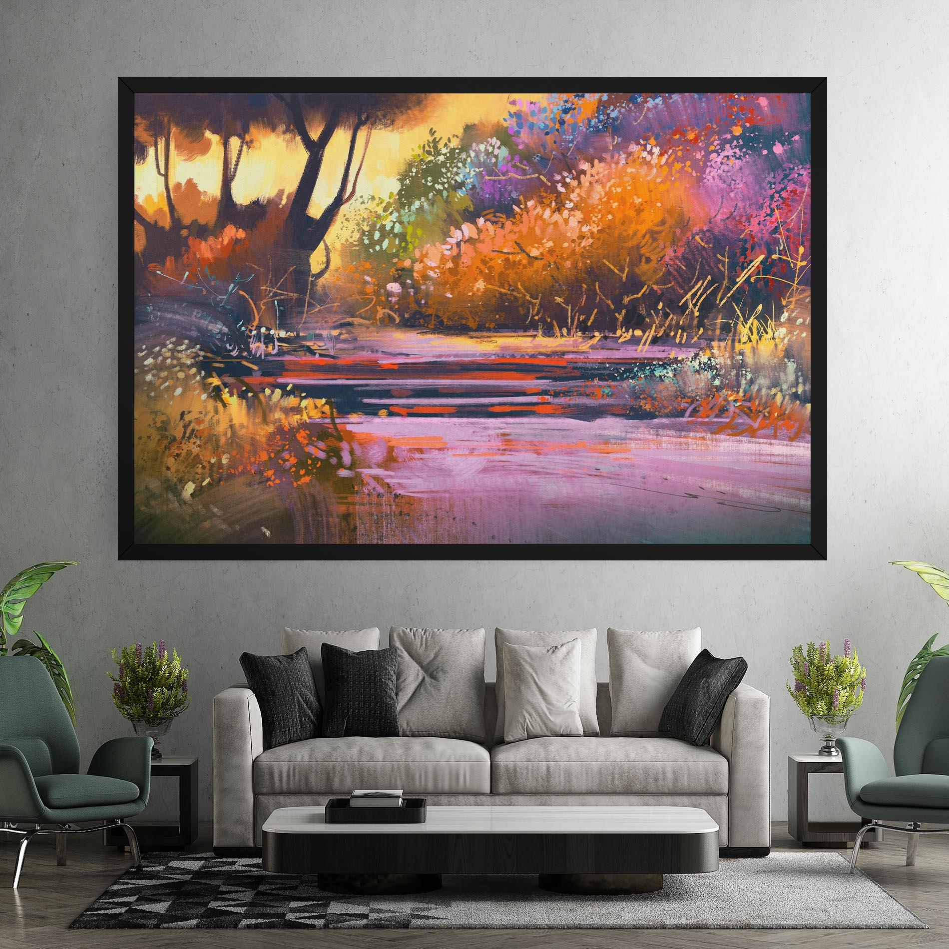 Картина на платно Landscape Colorful Trees mockup 7