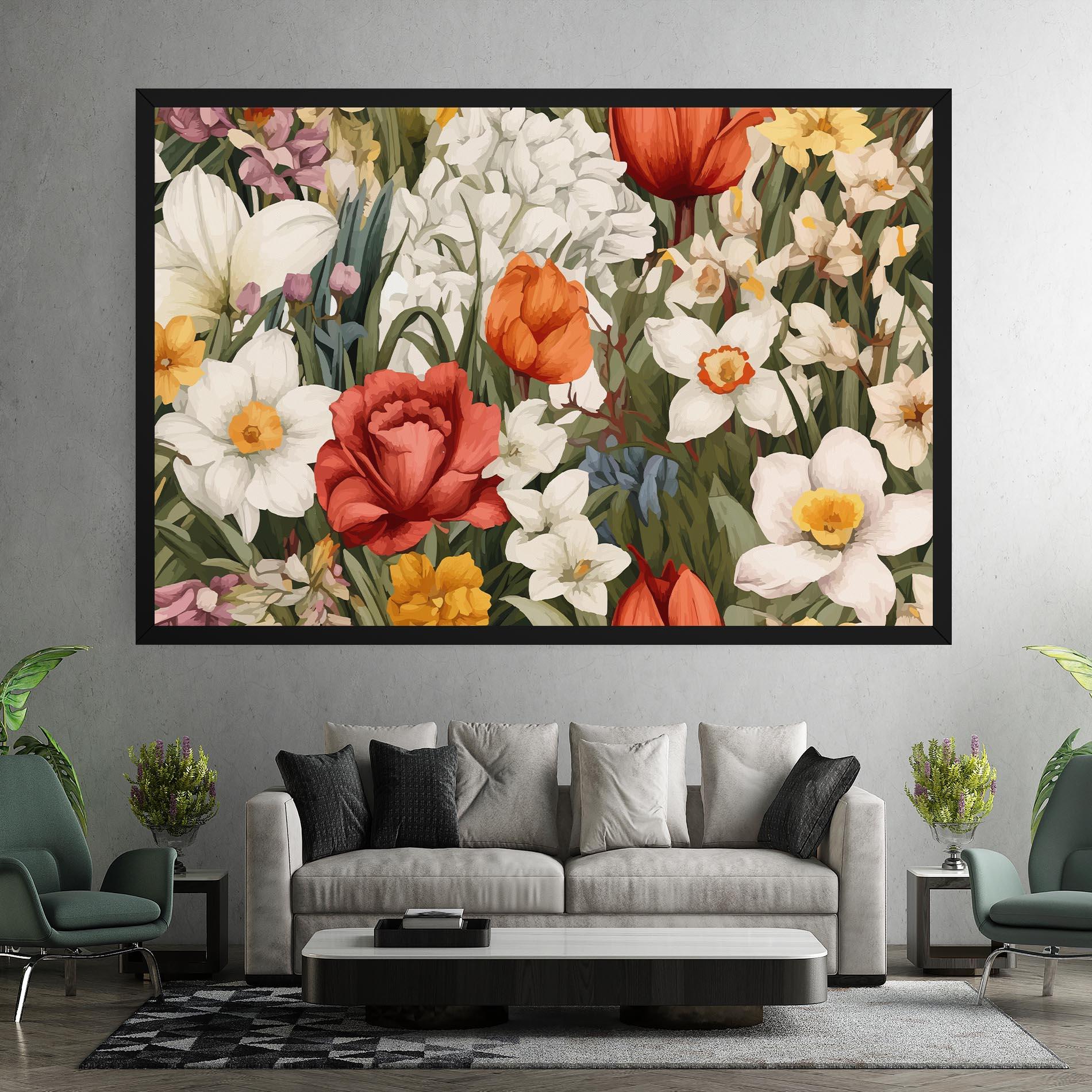 Картина на платно Orange Red Spring mockup 7