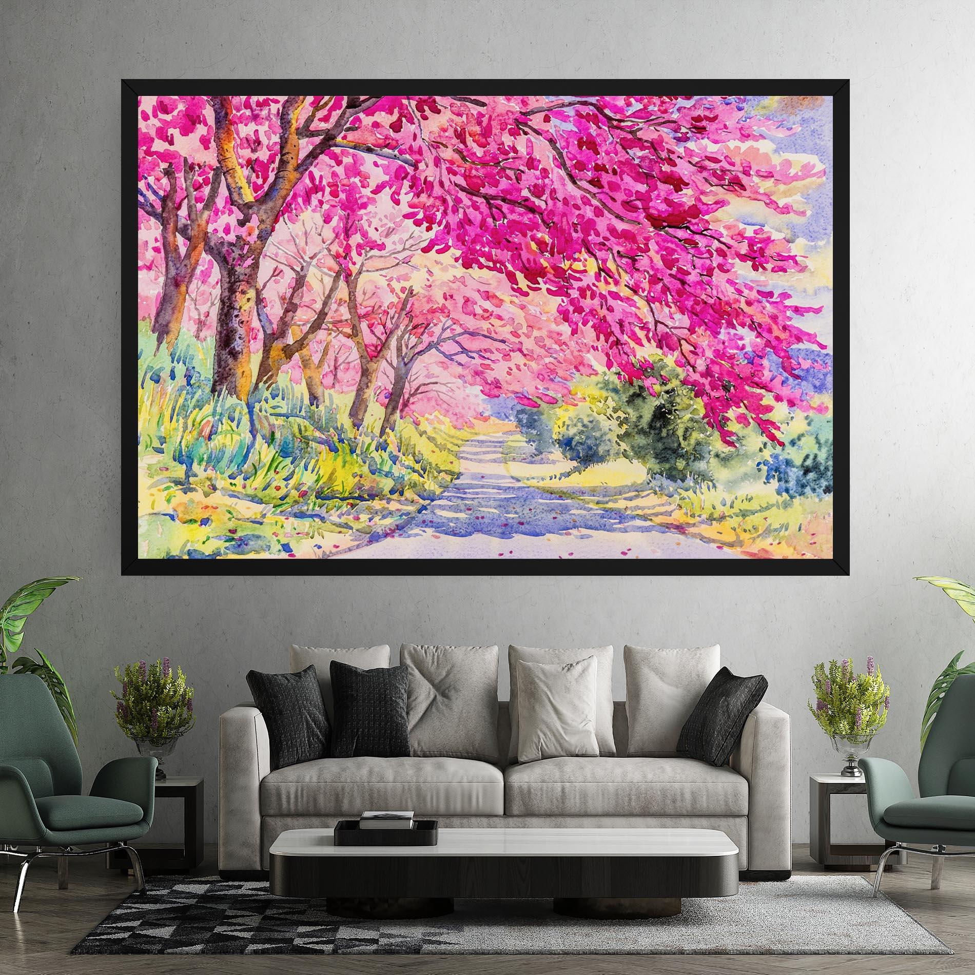 Картина на платно Pink Trees Art mockup 7