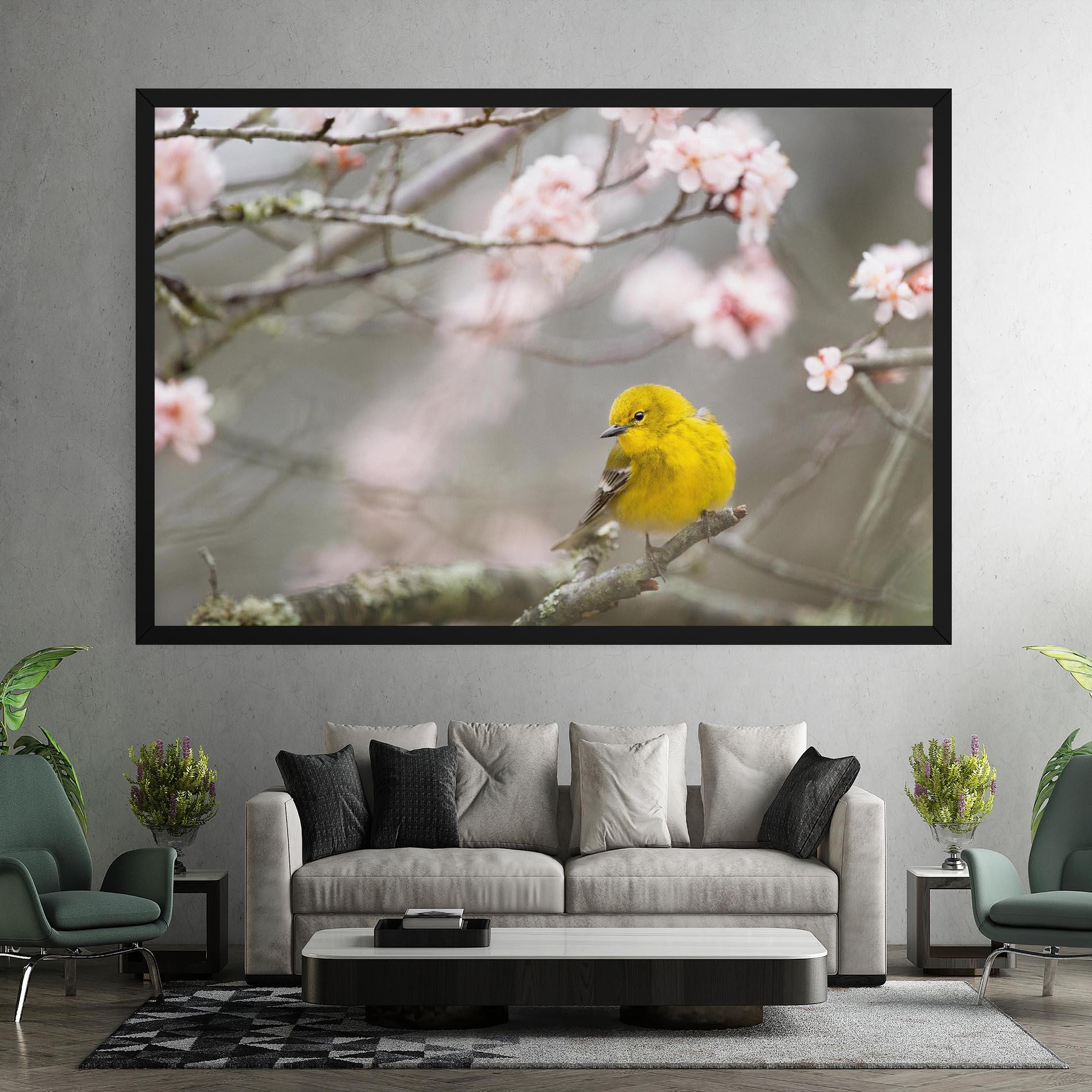 Картина на платно Pretty Spring Yellow Bird mockup 7