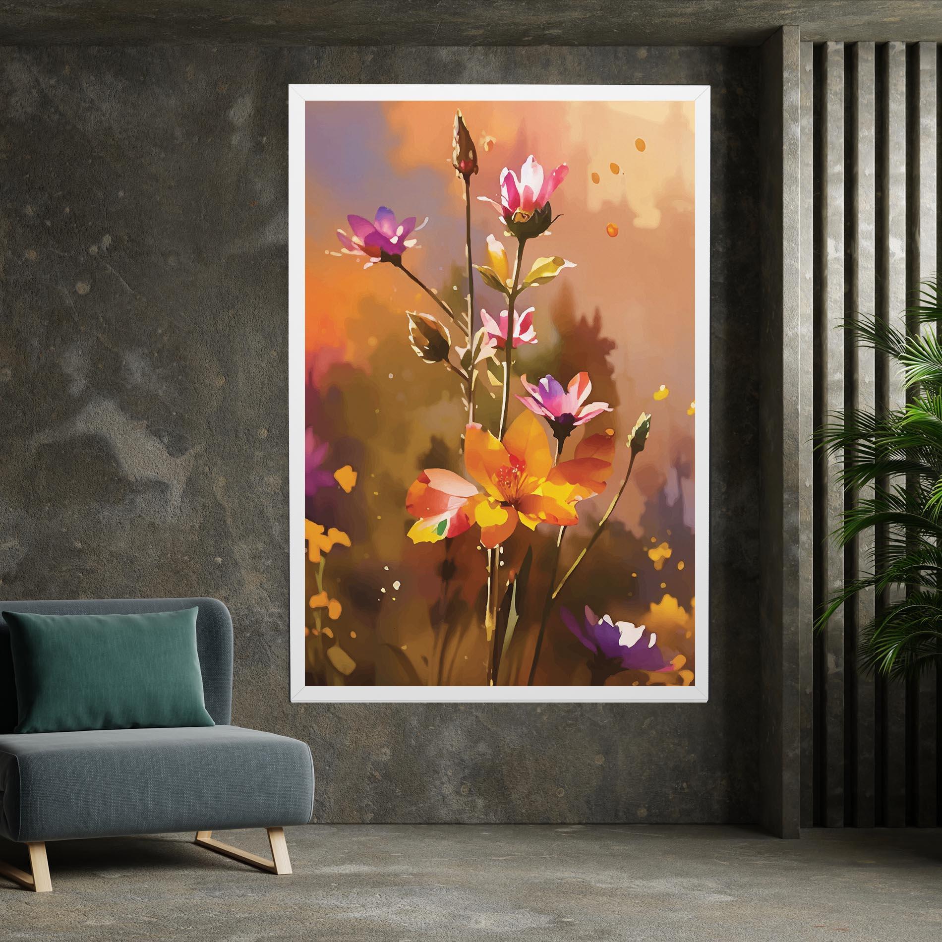 Картина на платно Orange Pink Spring mockup 7