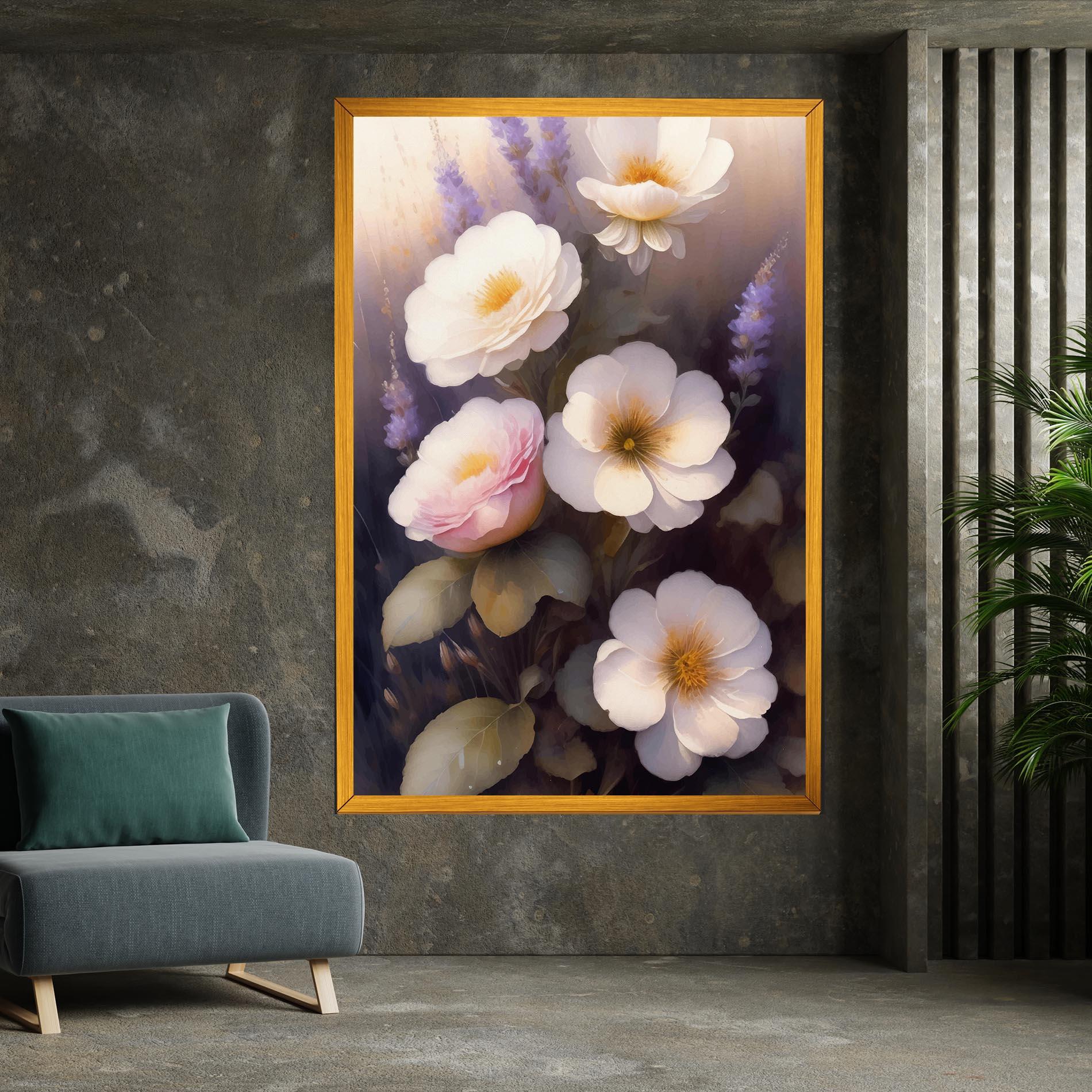 Картина на платно Cream Flower Spring mockup 7