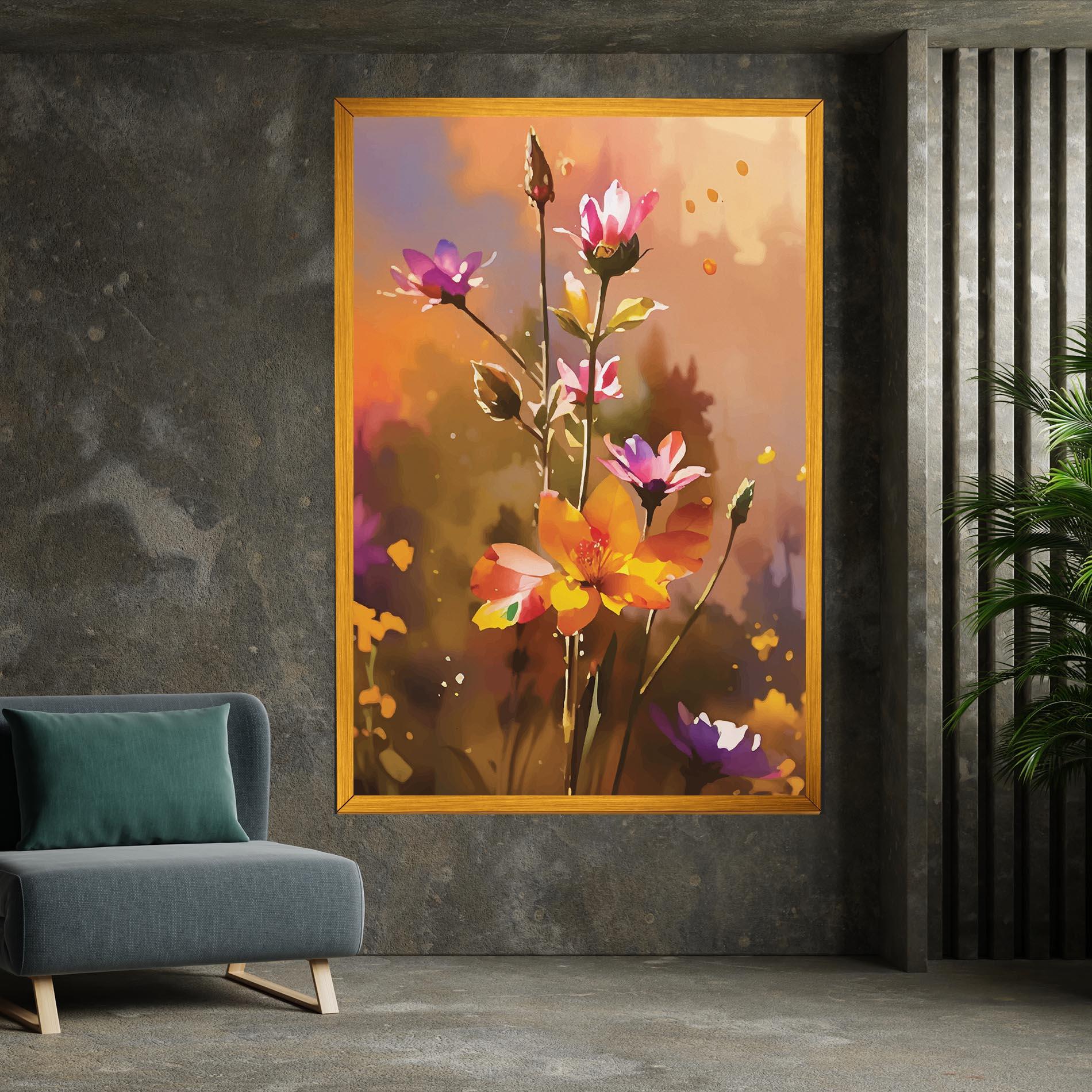 Картина на платно Orange Pink Spring mockup 7