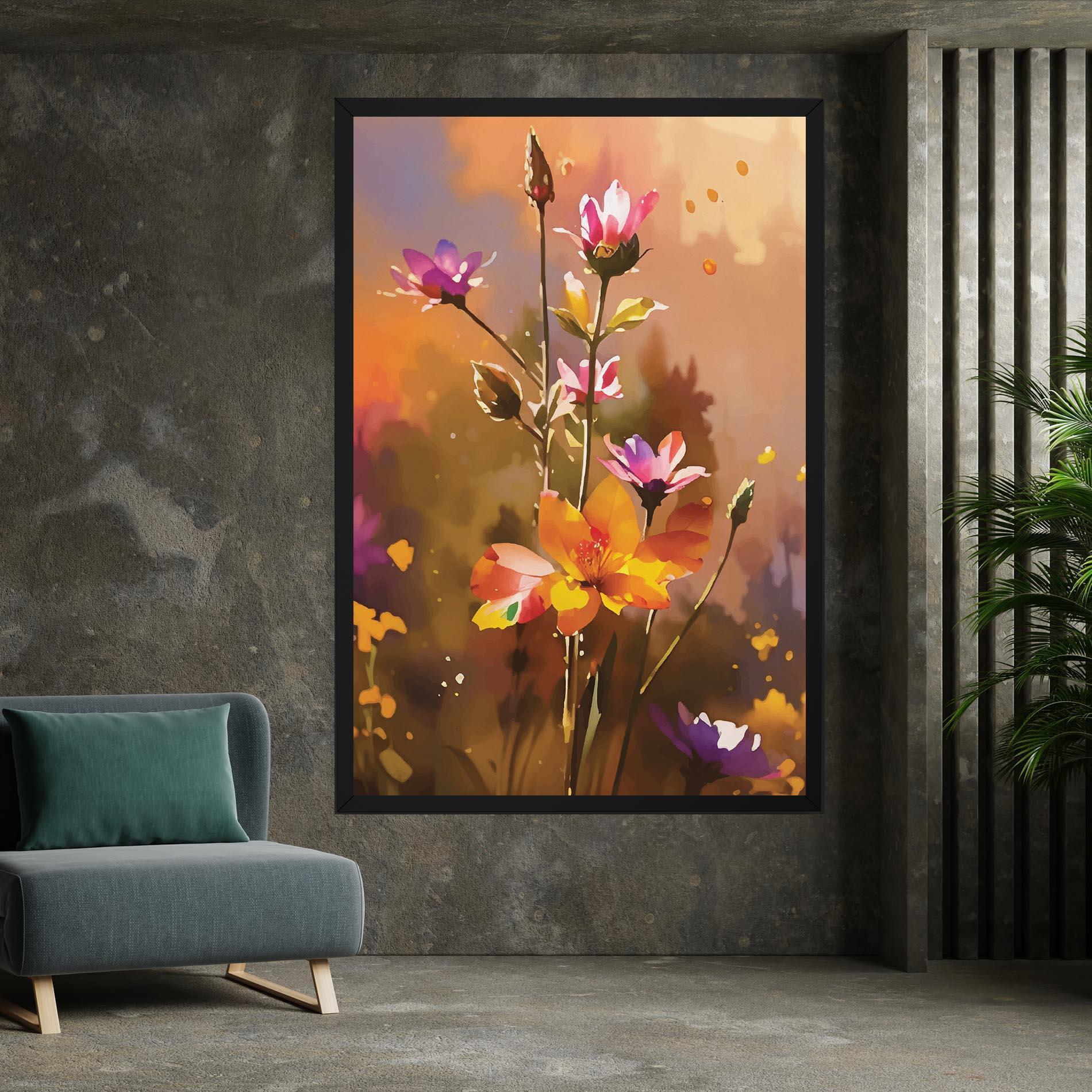 Картина на платно Orange Pink Spring mockup 7