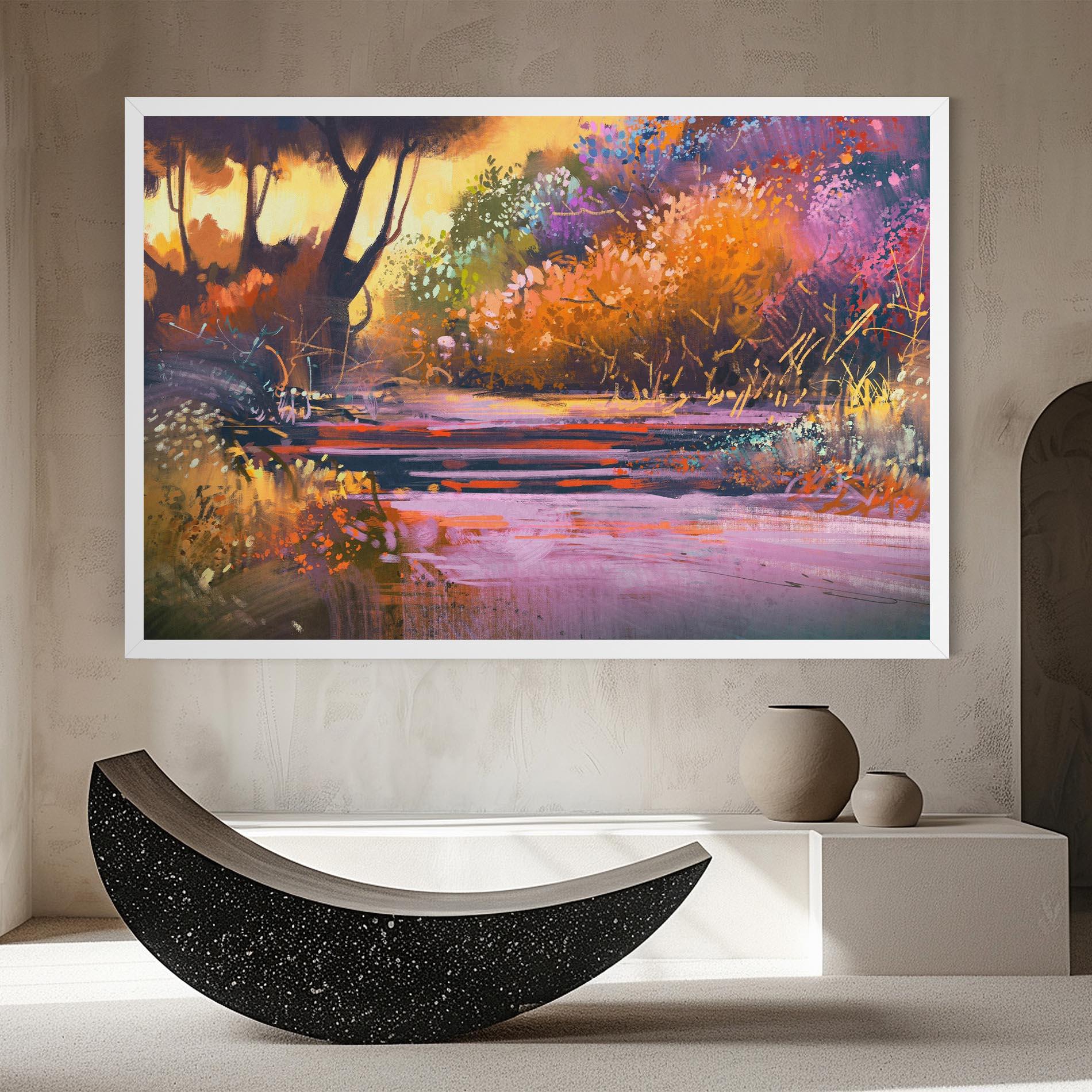 Картина на платно Landscape Colorful Trees mockup 8