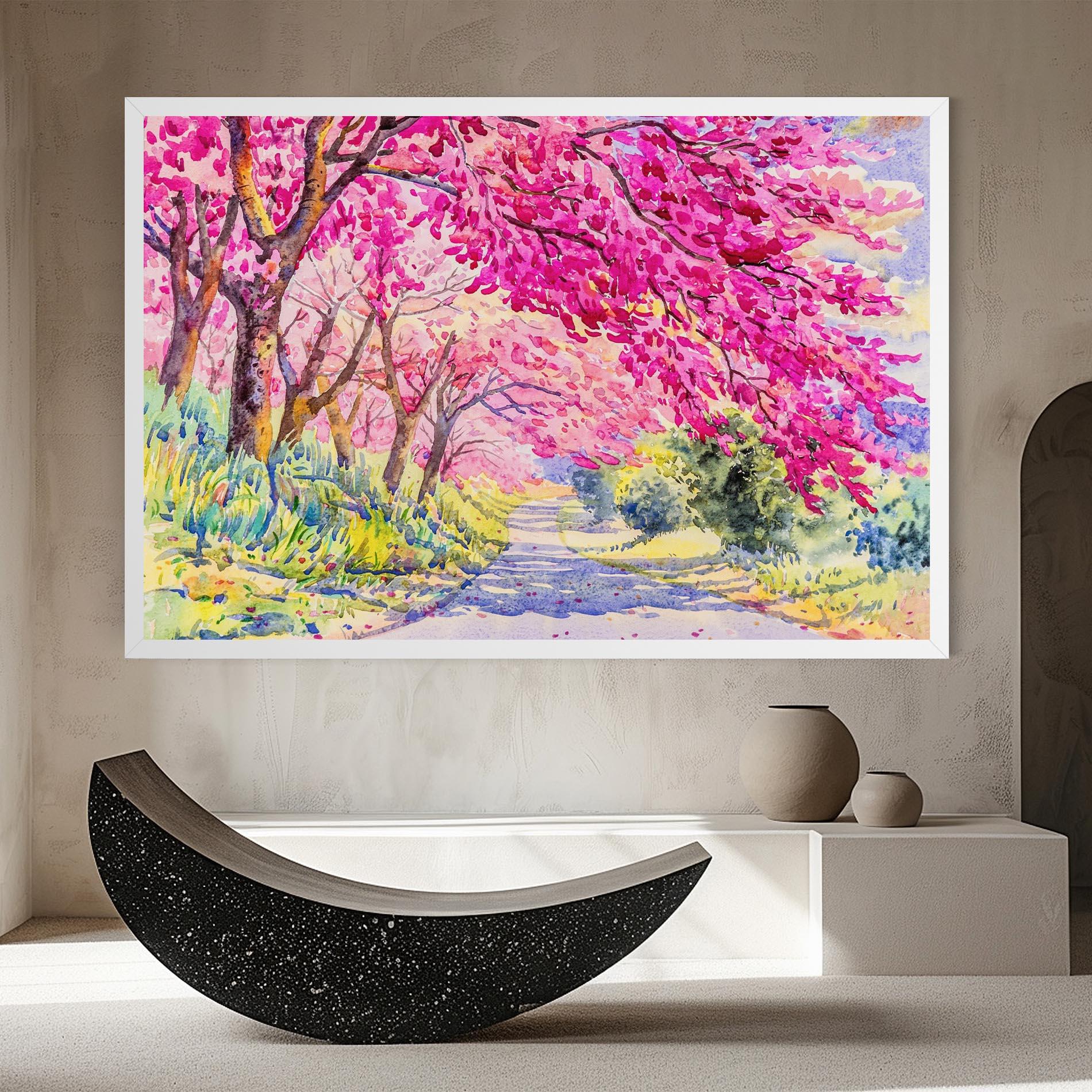 Картина на платно Pink Trees Art mockup 8