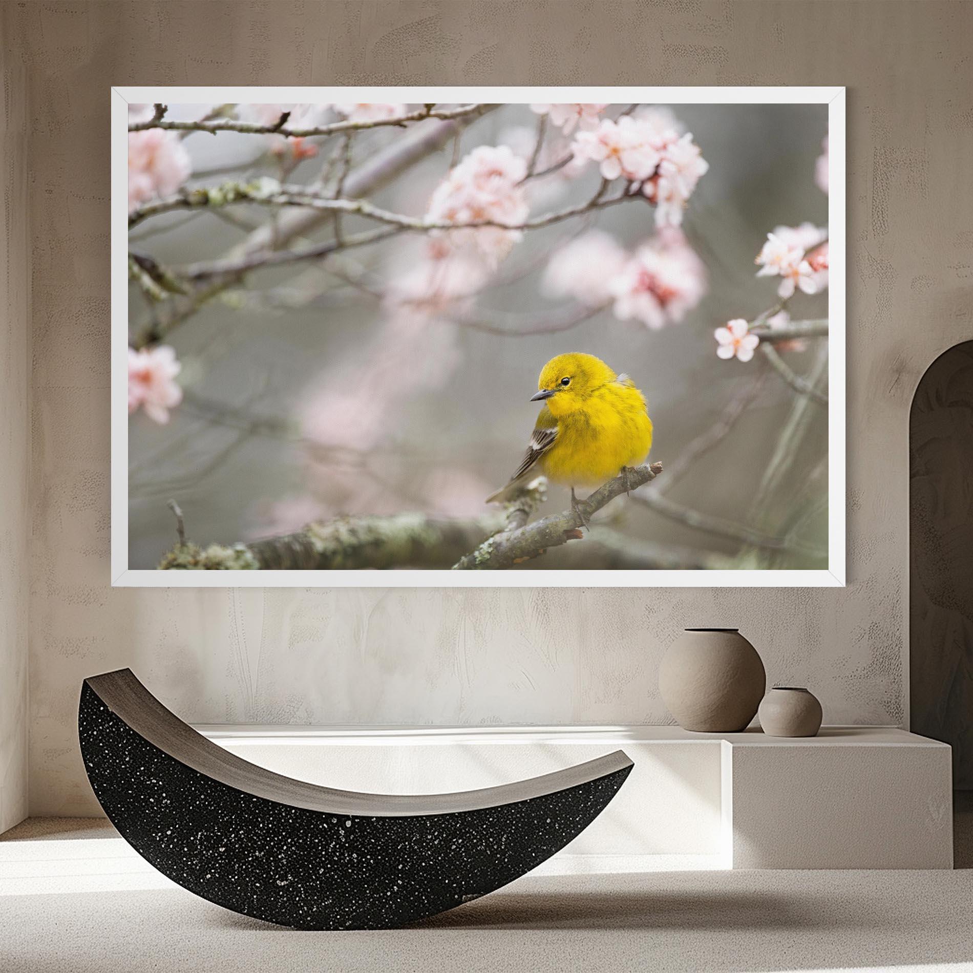 Картина на платно Pretty Spring Yellow Bird mockup 8