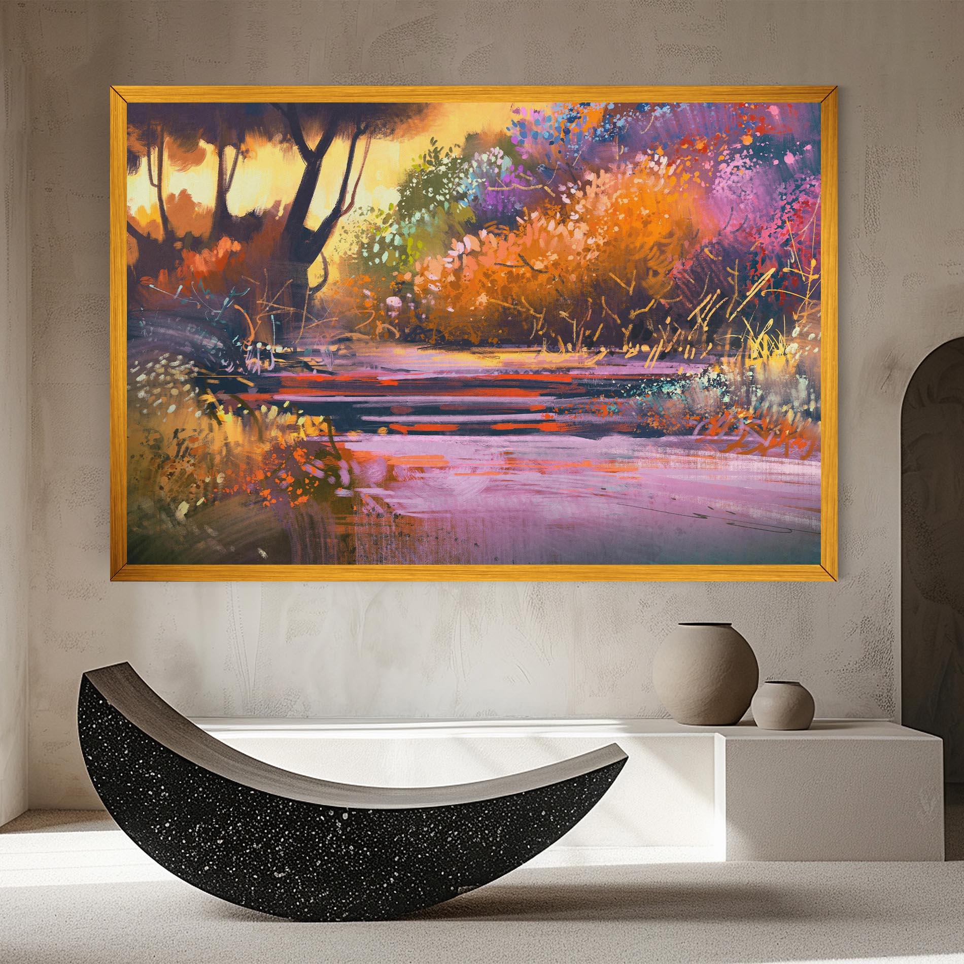 Картина на платно Landscape Colorful Trees mockup 8