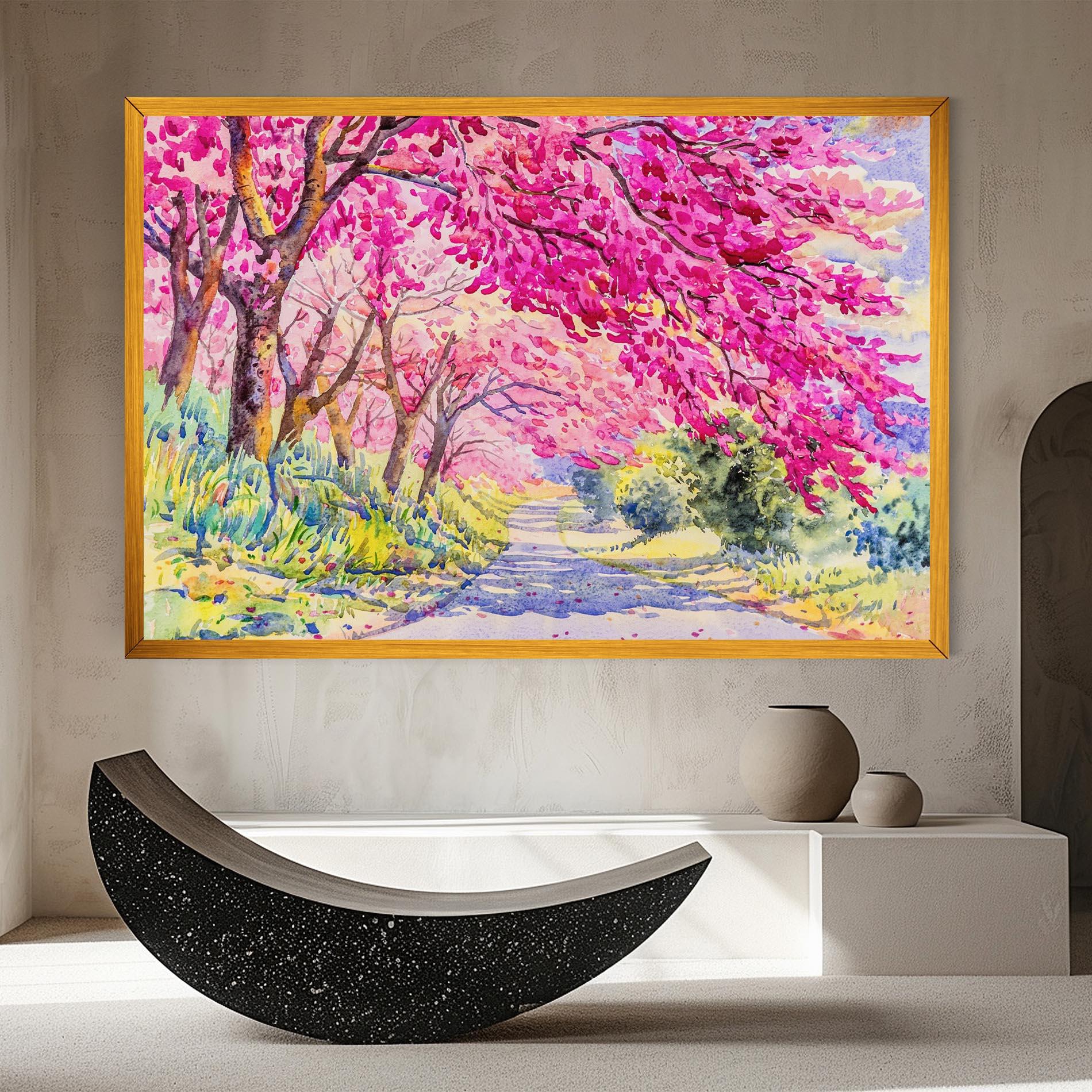 Картина на платно Pink Trees Art mockup 8