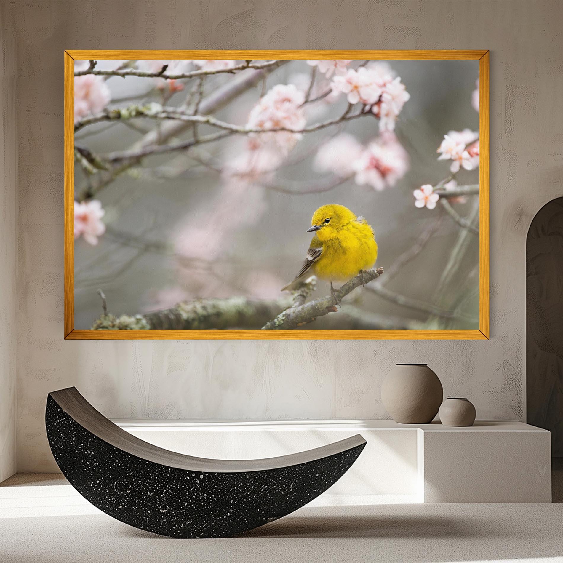 Картина на платно Pretty Spring Yellow Bird mockup 8
