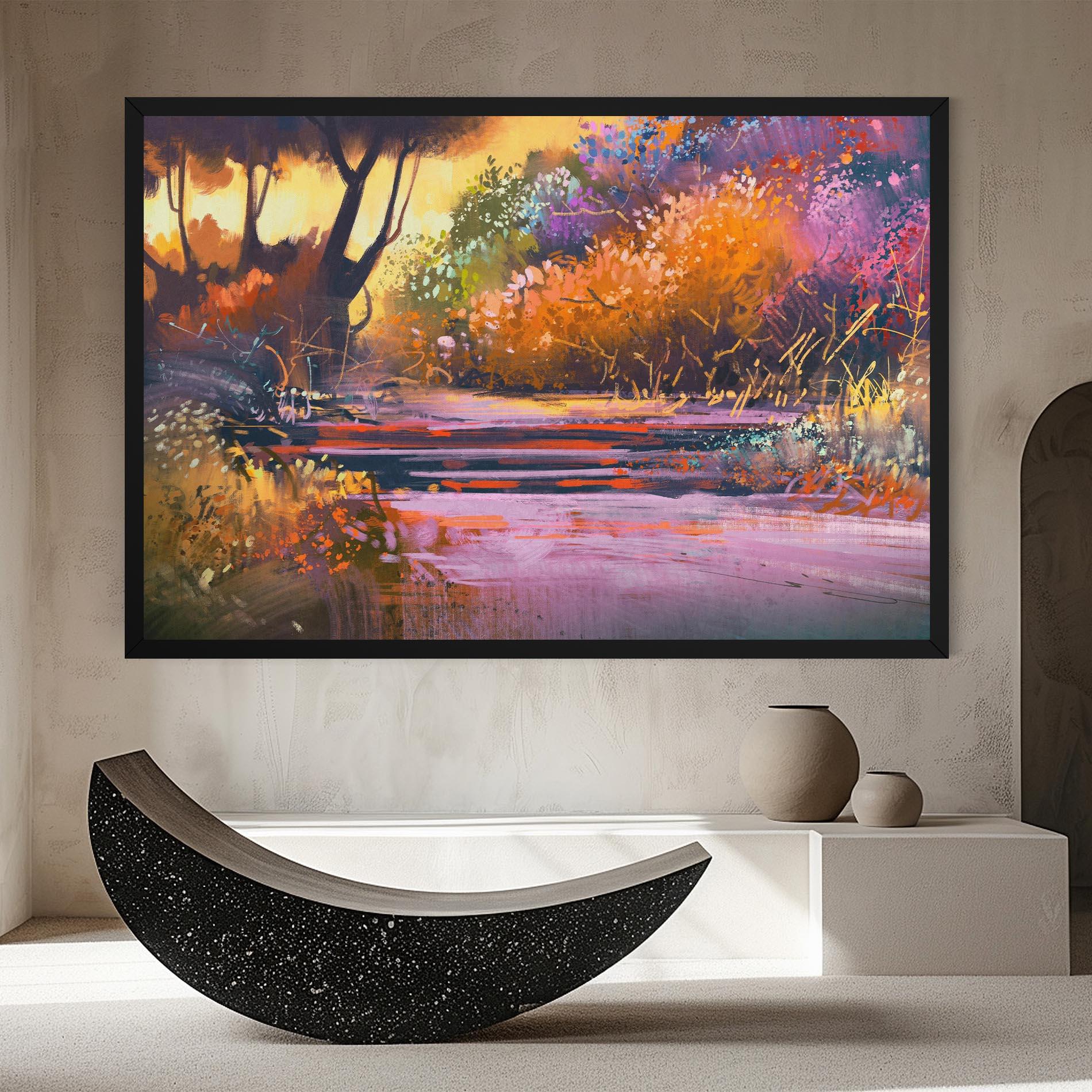 Картина на платно Landscape Colorful Trees mockup 8