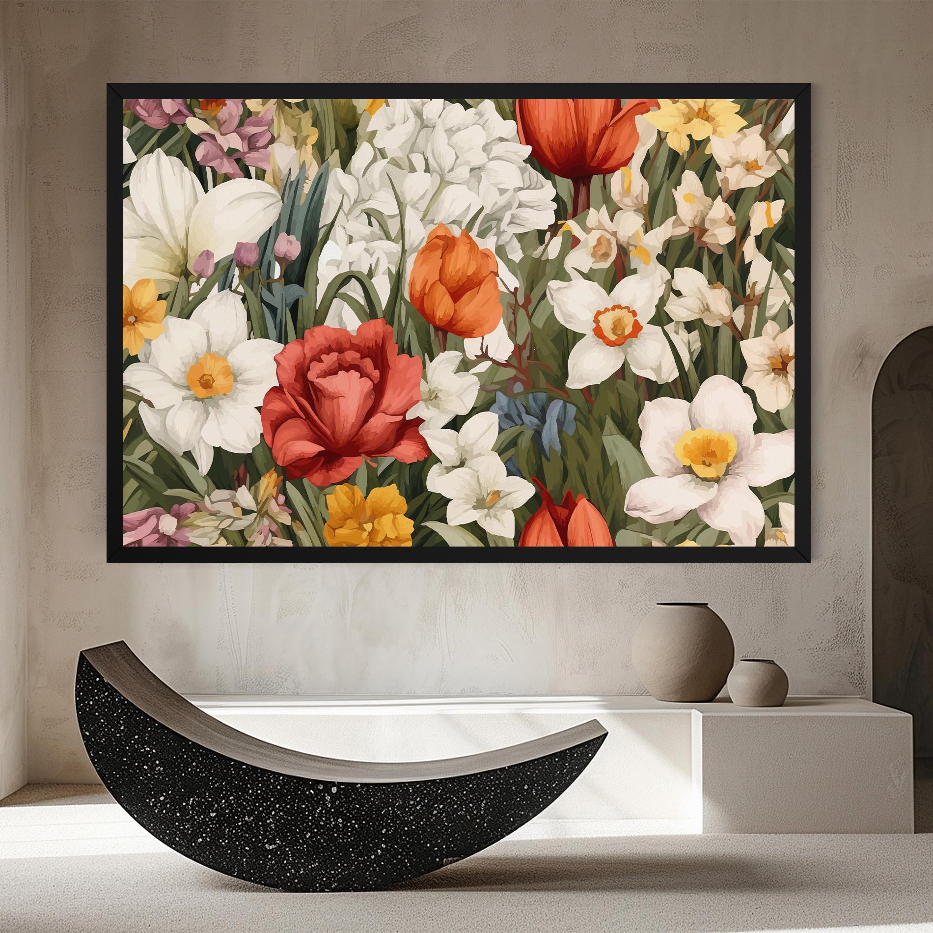 Картина на платно Orange Red Spring mockup 8