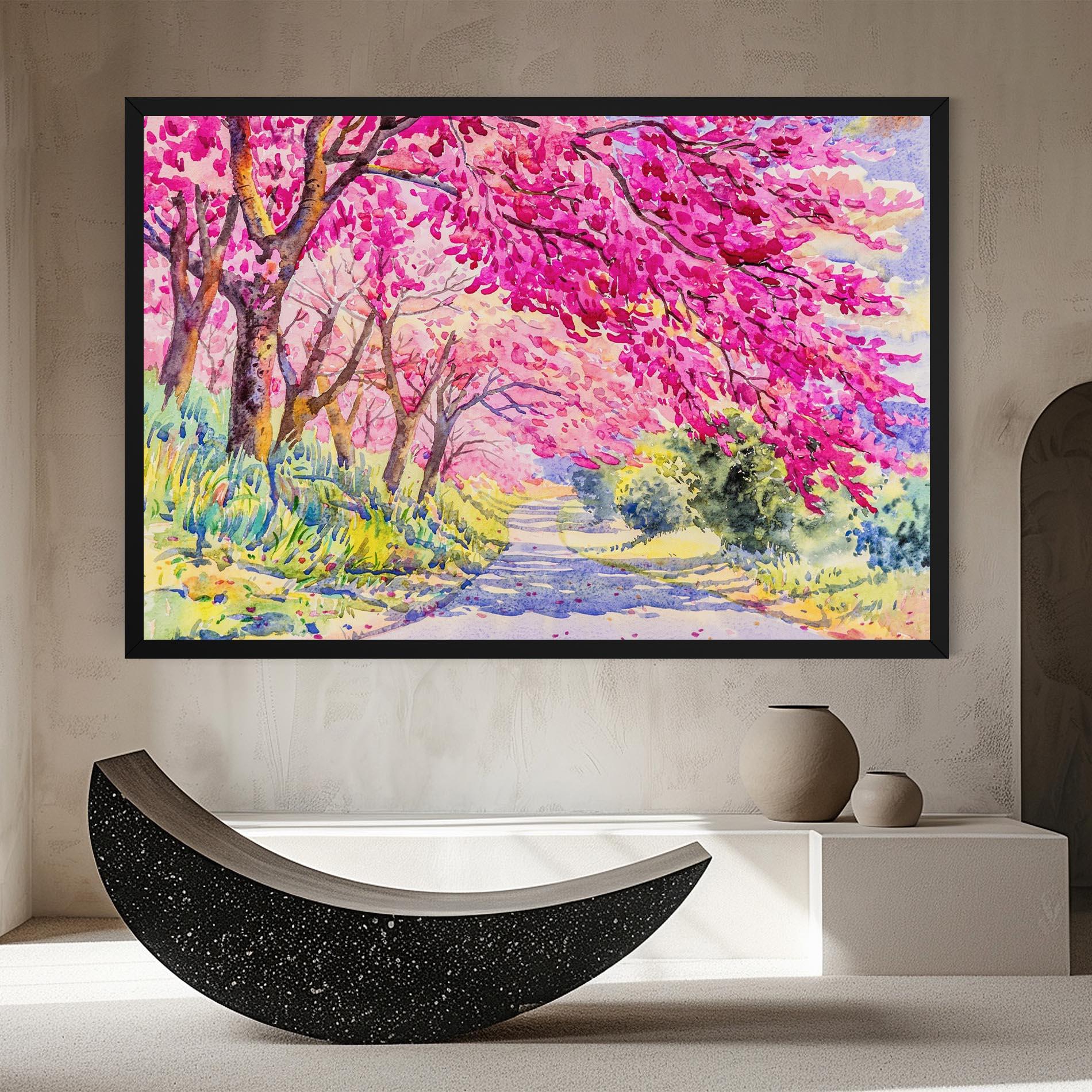 Картина на платно Pink Trees Art mockup 8