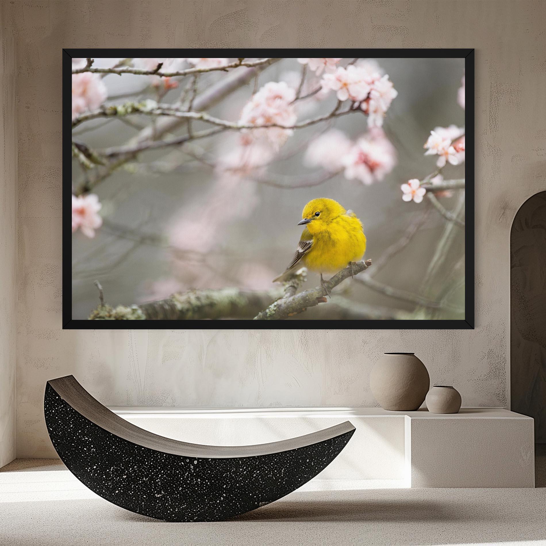 Картина на платно Pretty Spring Yellow Bird mockup 8