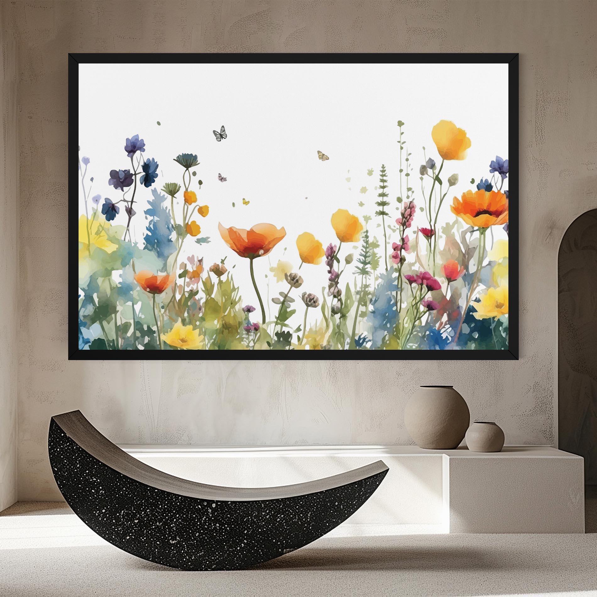 Картина на платно Watercolor Spring Flowers mockup 8