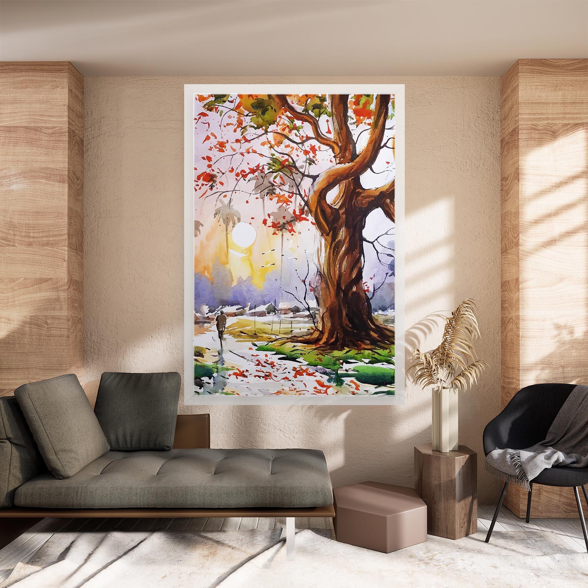 Картина на платно Watercolor Spring Tree mockup 8