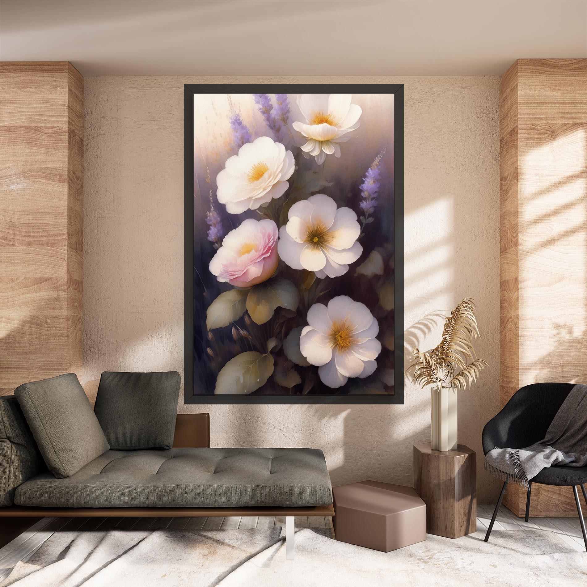 Картина на платно Cream Flower Spring mockup 8