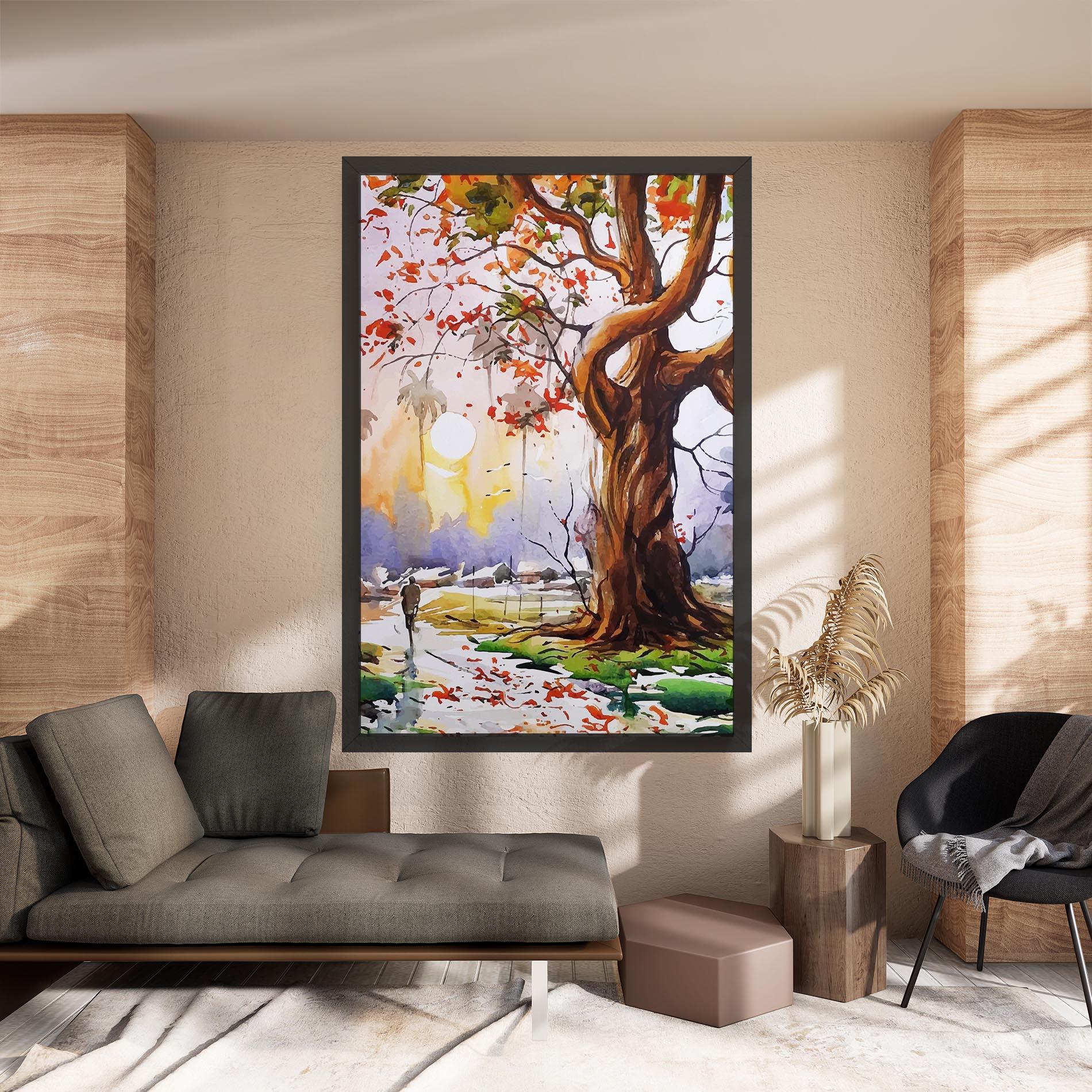 Картина на платно Watercolor Spring Tree mockup 8