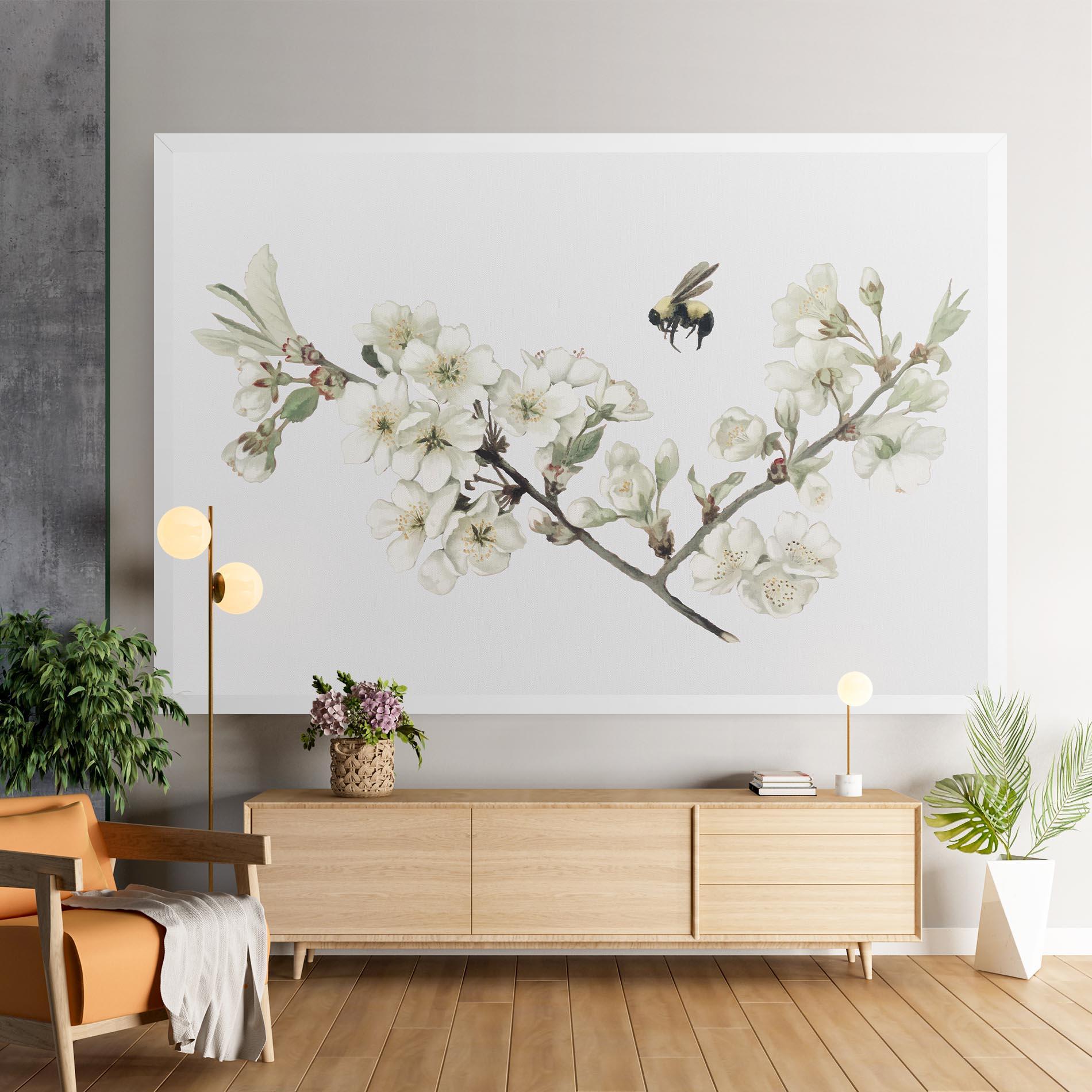 Картина на платно Bee Spring Flower mockup 9