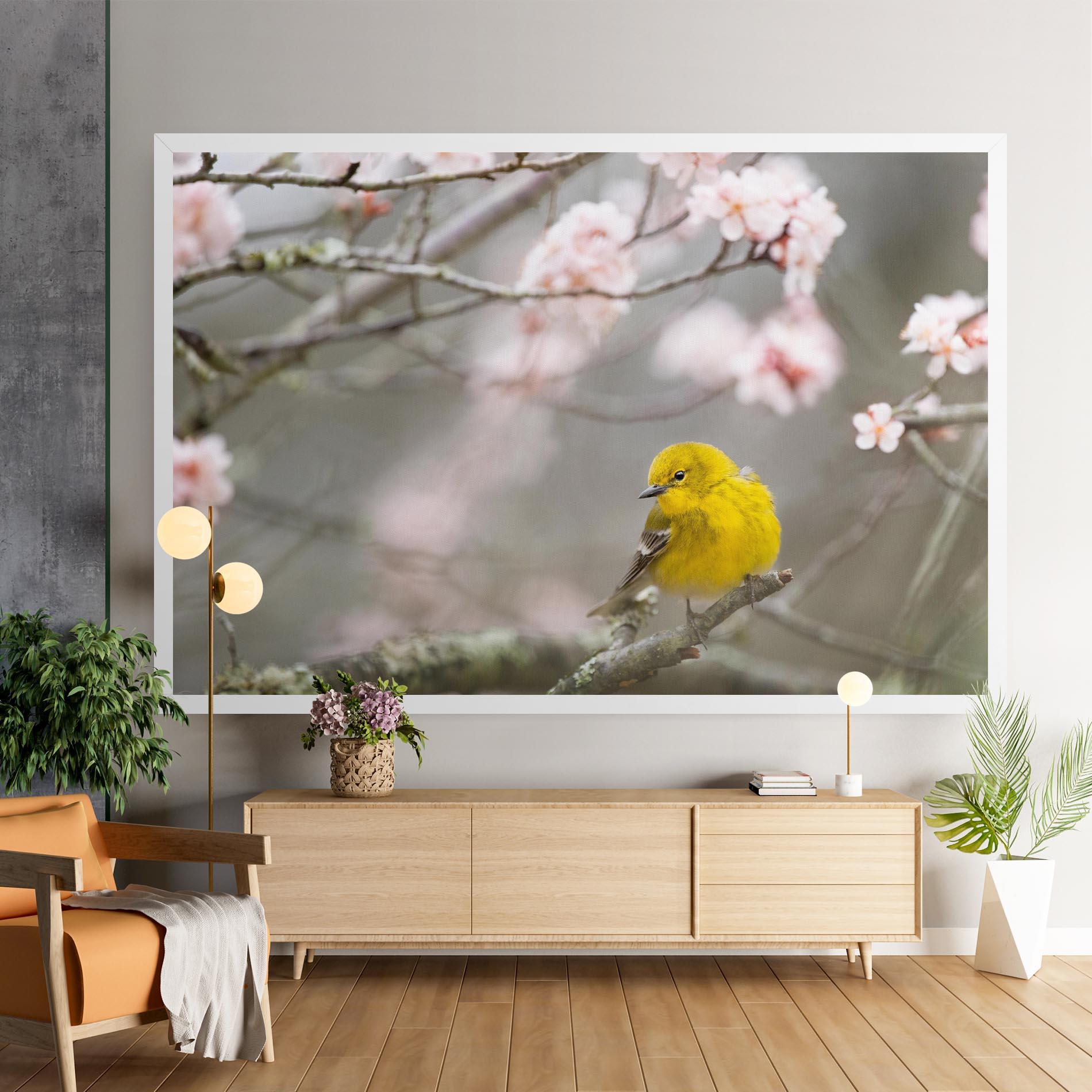 Картина на платно Pretty Spring Yellow Bird mockup 9