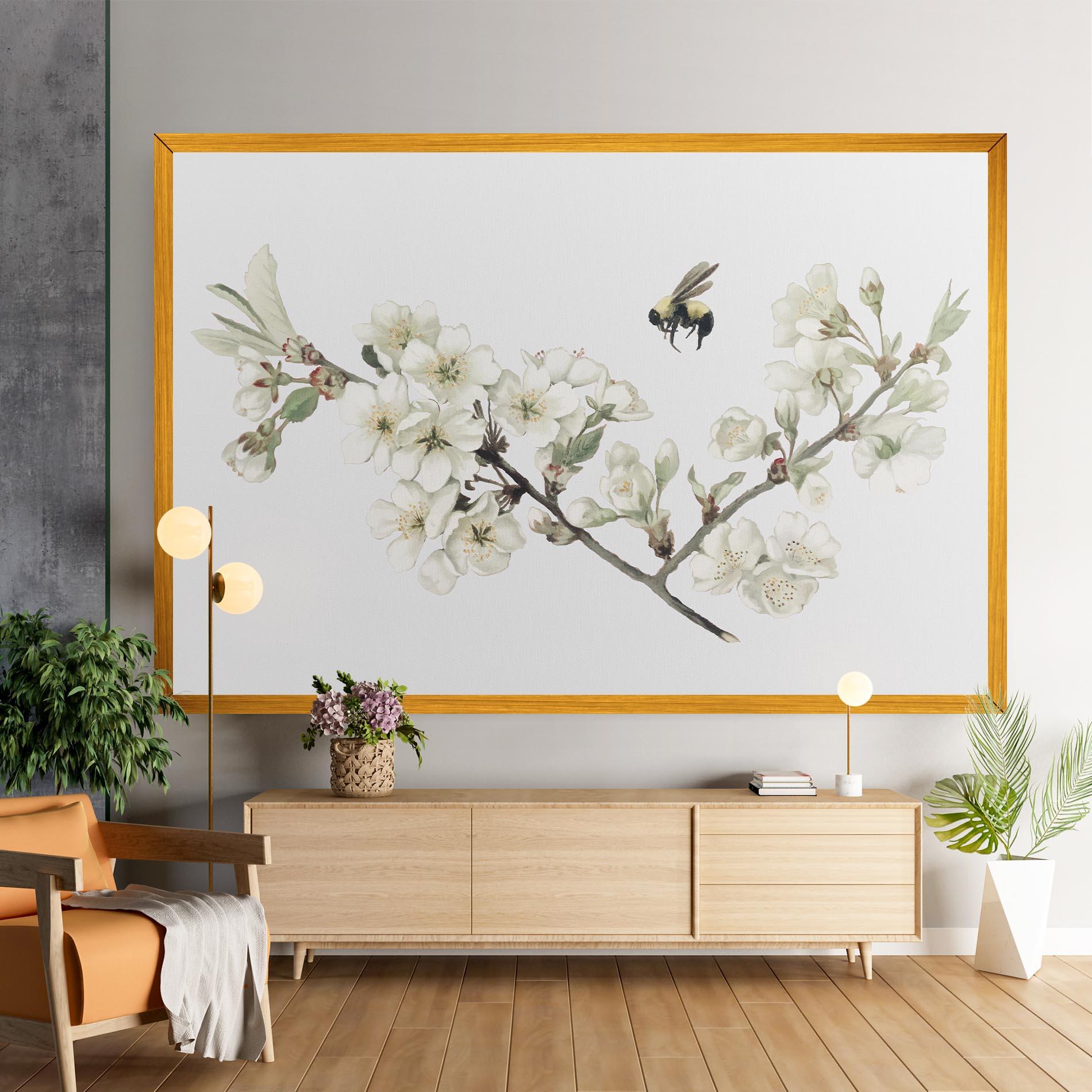 Картина на платно Bee Spring Flower mockup 9