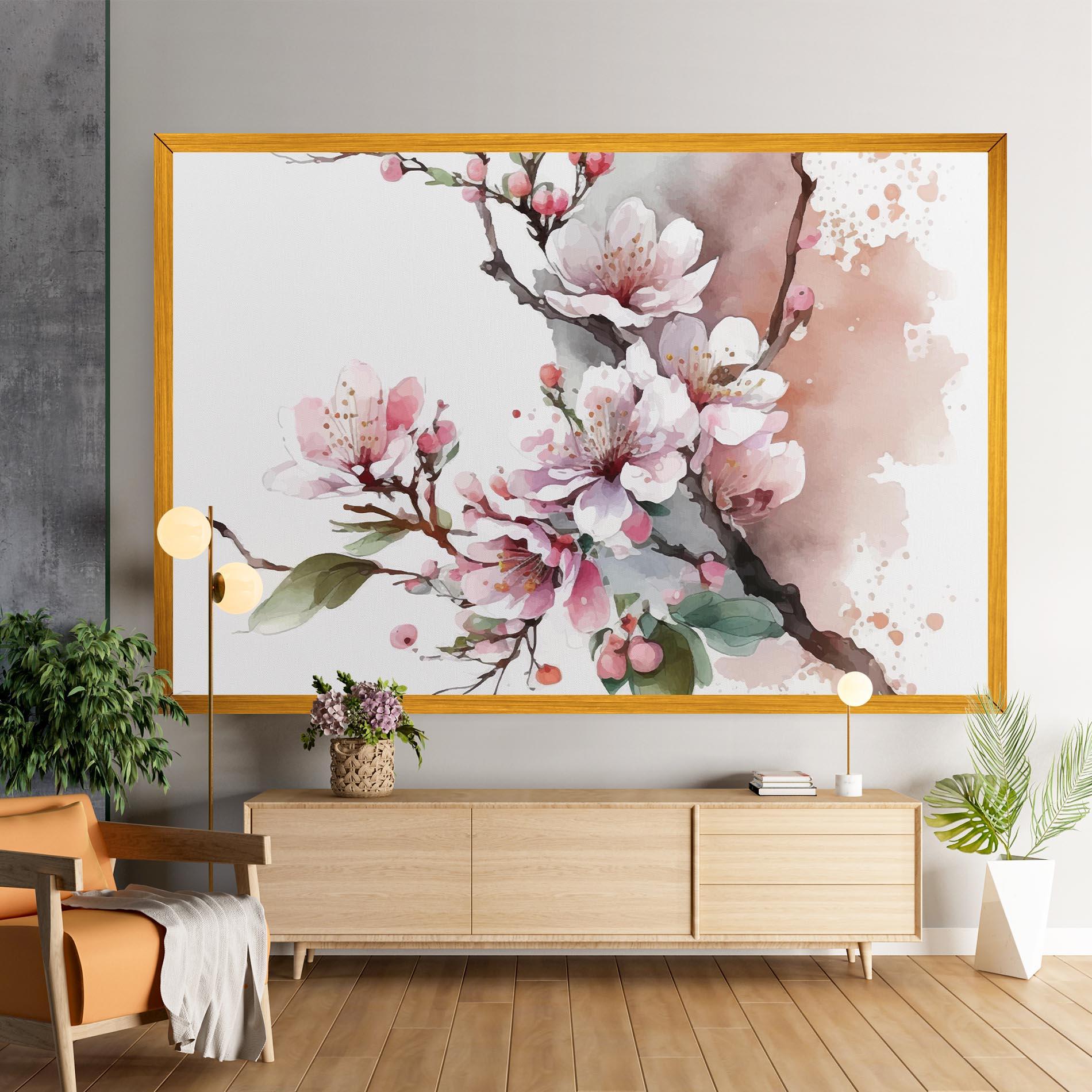 Картина на платно Cherry Spring Flower mockup 9