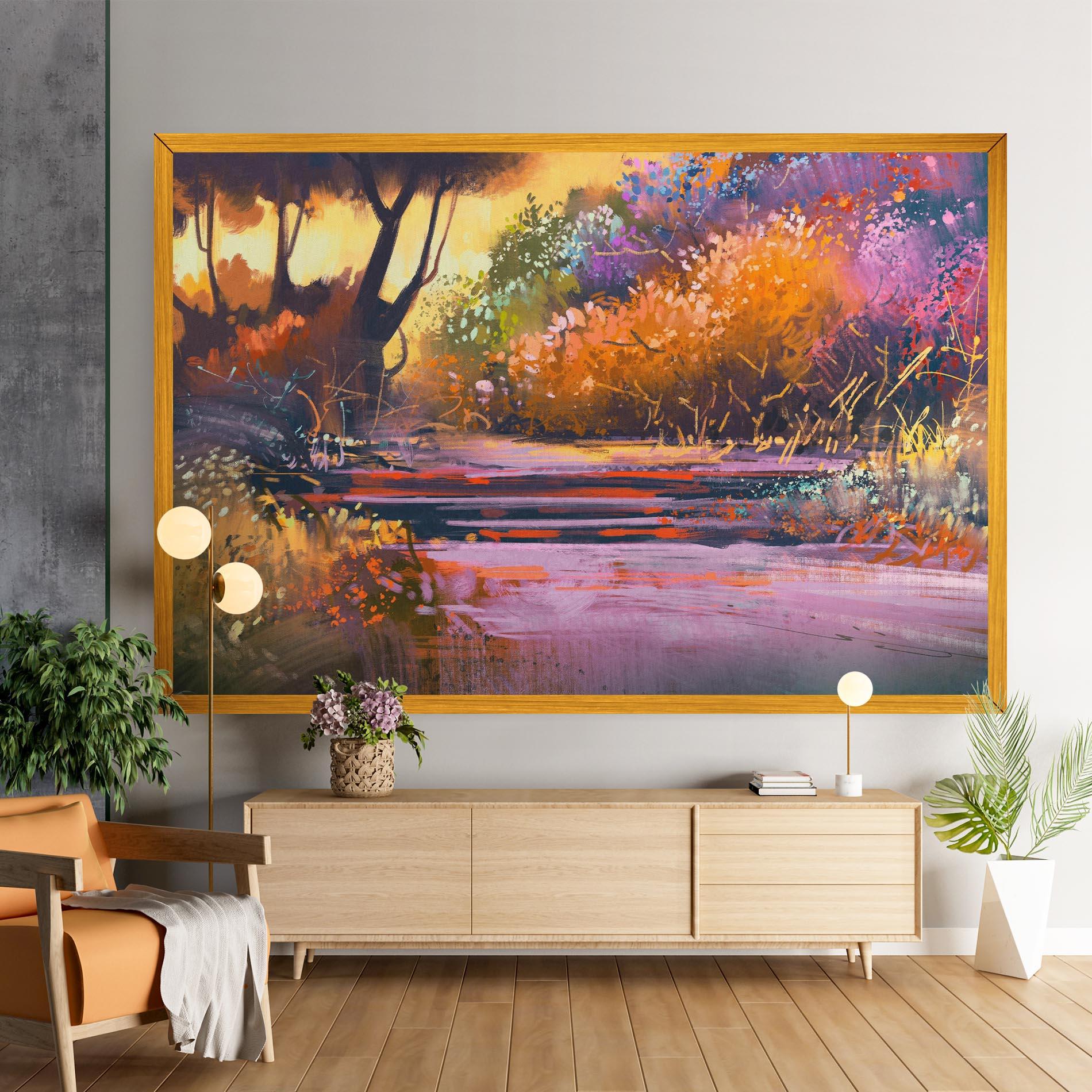 Картина на платно Landscape Colorful Trees mockup 9