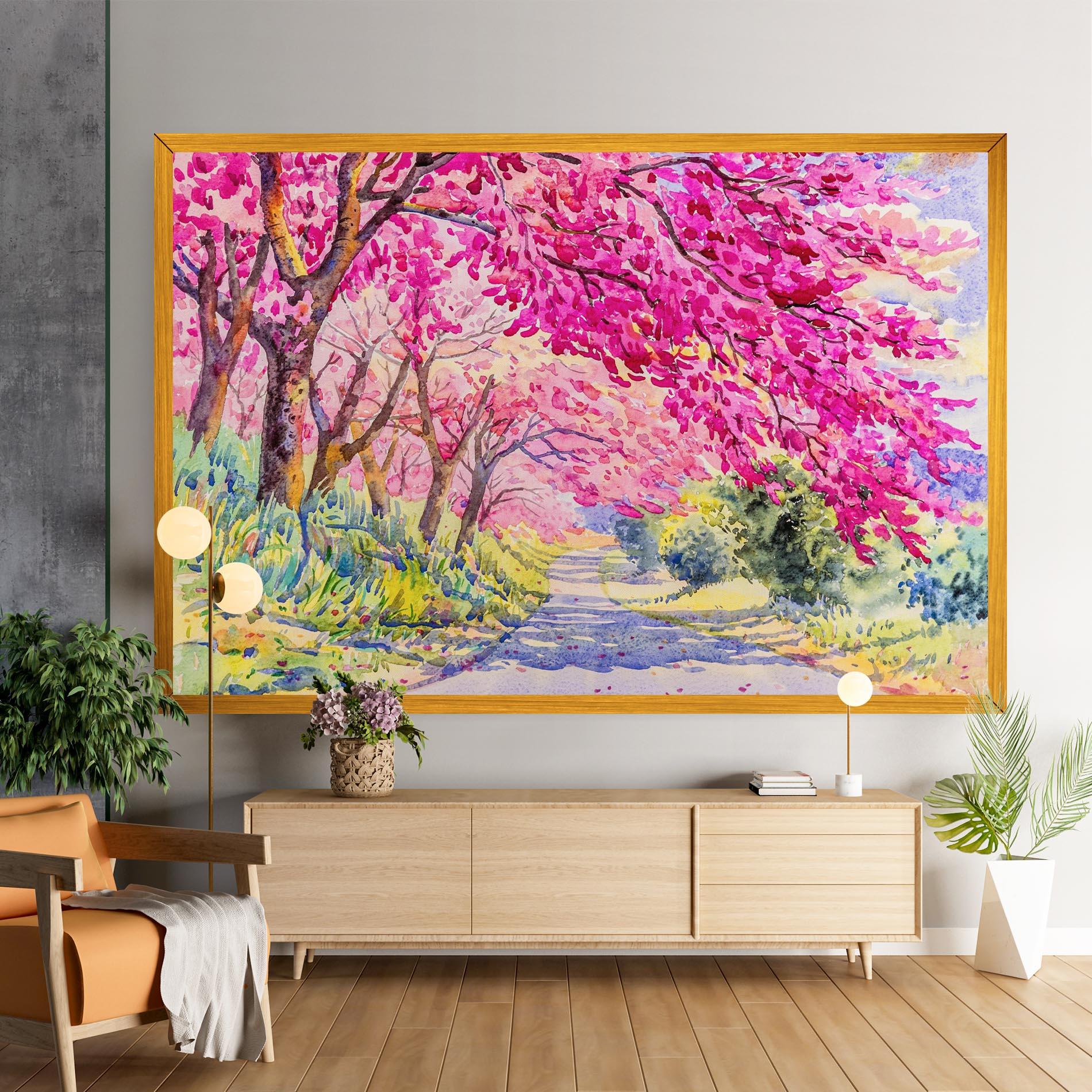 Картина на платно Pink Trees Art mockup 9