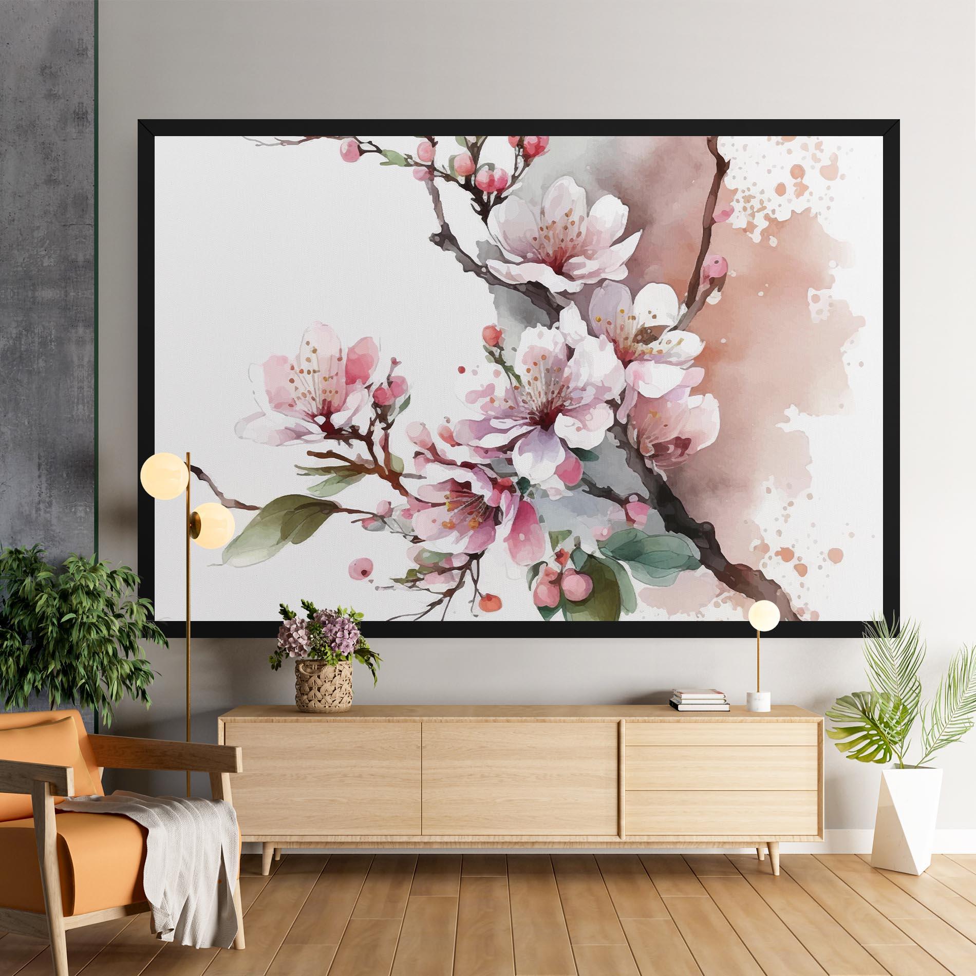 Картина на платно Cherry Spring Flower mockup 9