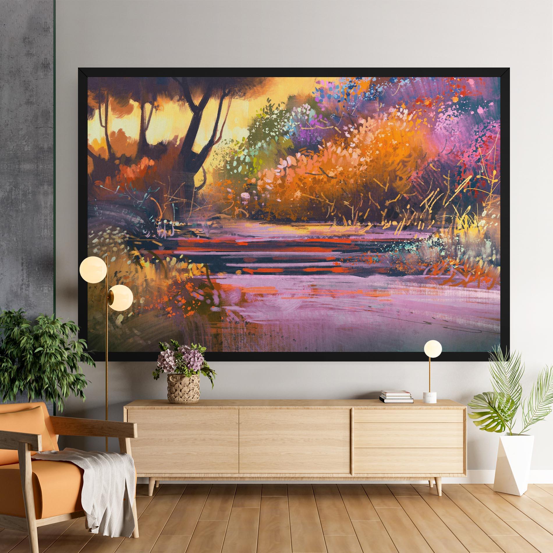 Картина на платно Landscape Colorful Trees mockup 9