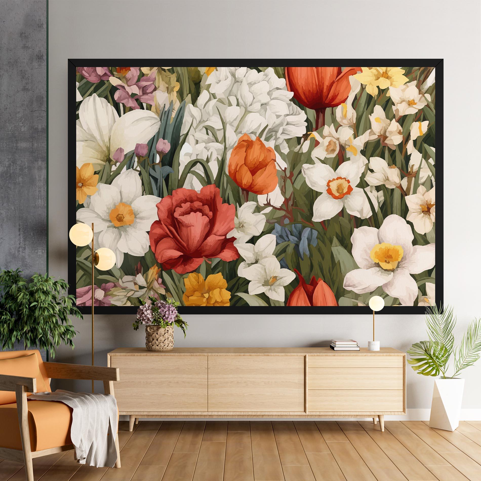 Картина на платно Orange Red Spring mockup 9