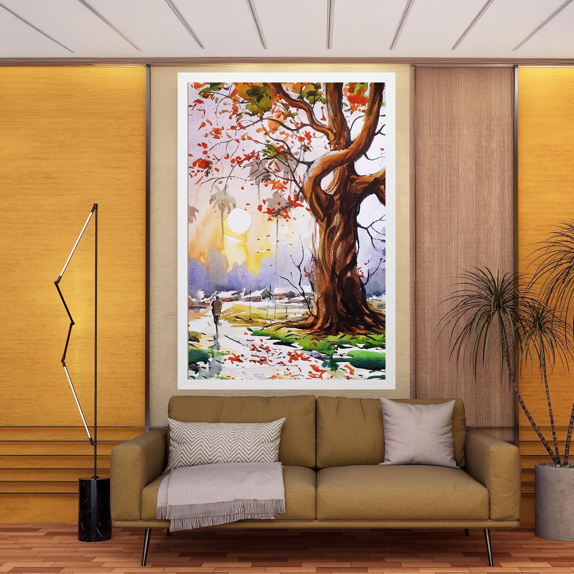 Картина на платно Watercolor Spring Tree mockup 9