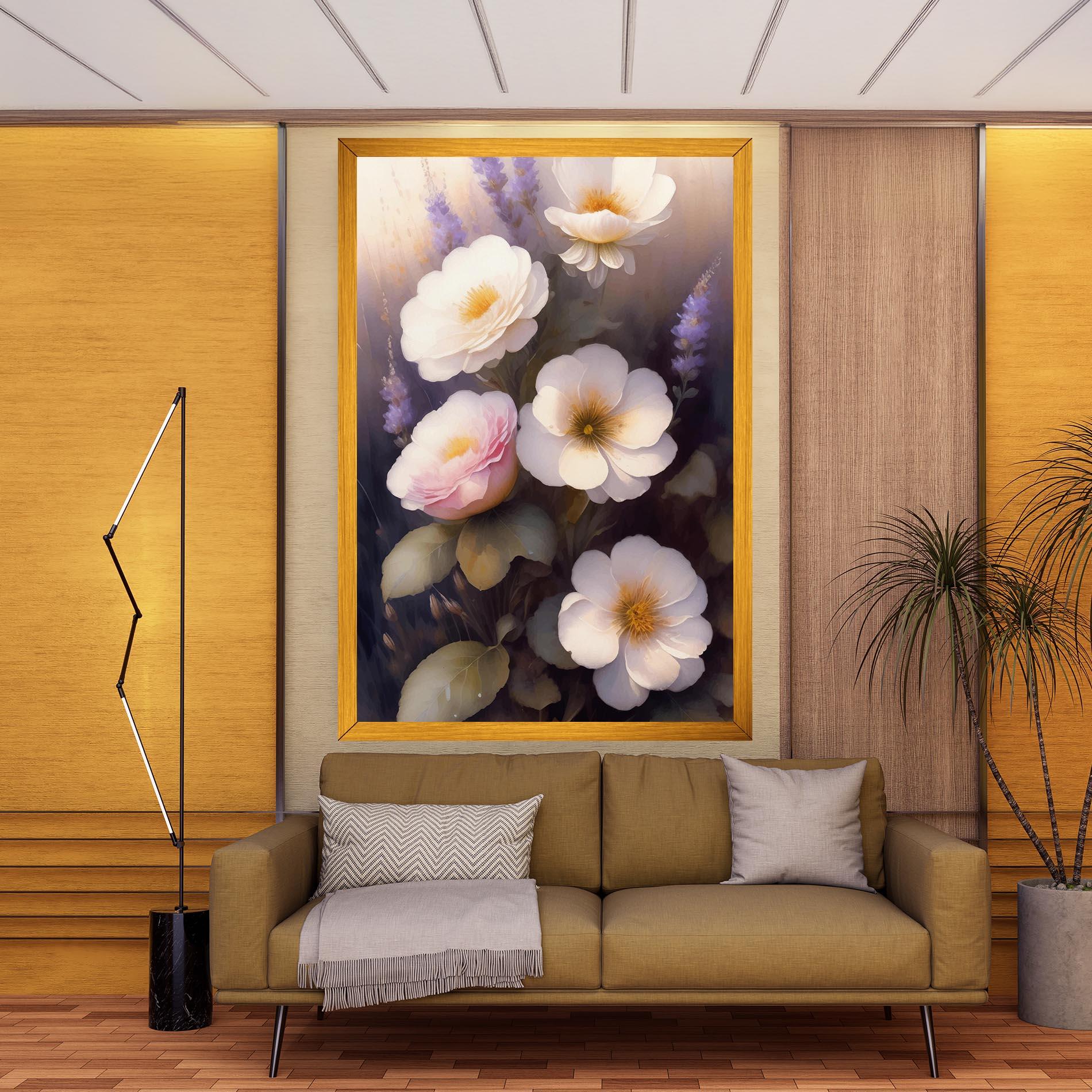 Картина на платно Cream Flower Spring mockup 9