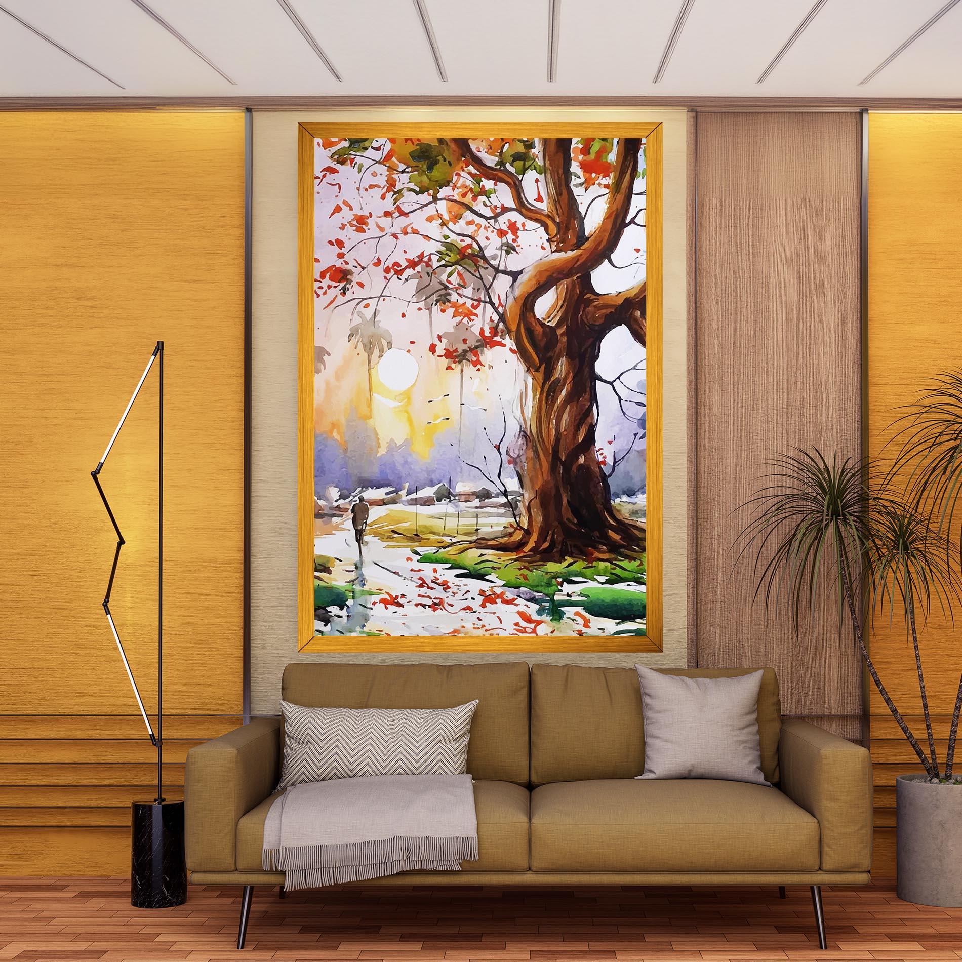 Картина на платно Watercolor Spring Tree mockup 9