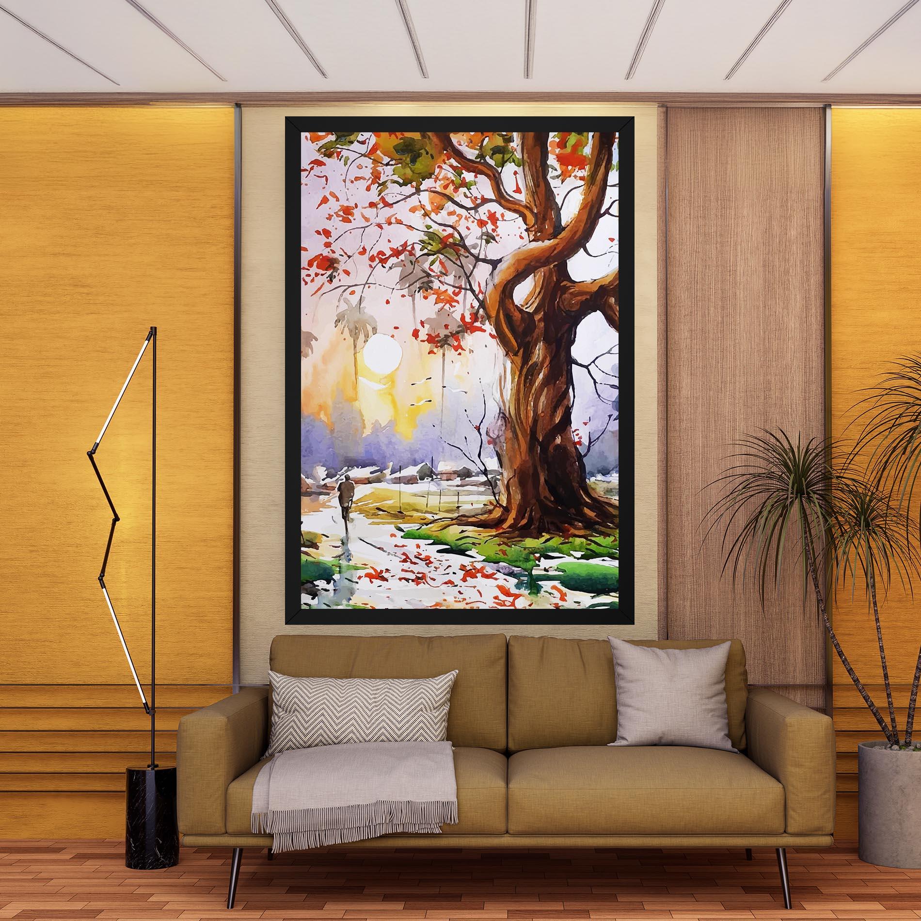 Картина на платно Watercolor Spring Tree mockup 9