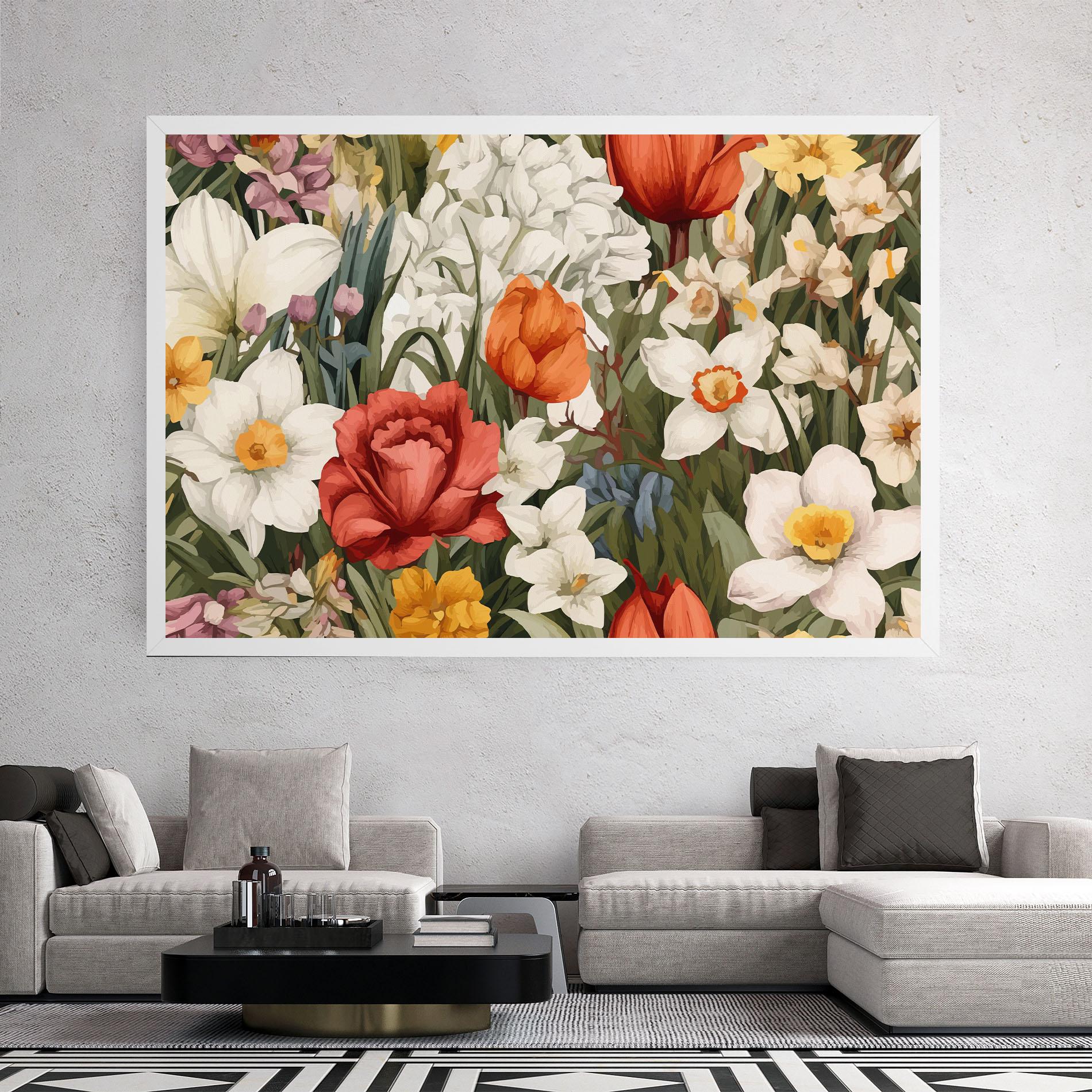 Картина на платно Orange Red Spring mockup 2