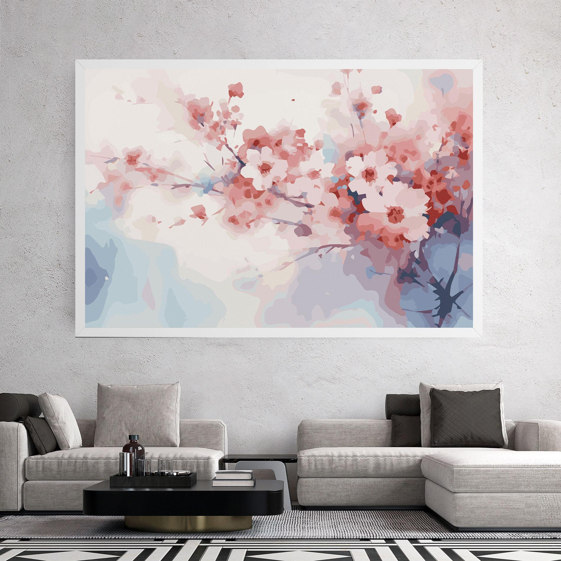 Картина на платно Pastel Spring Flowers mockup 2