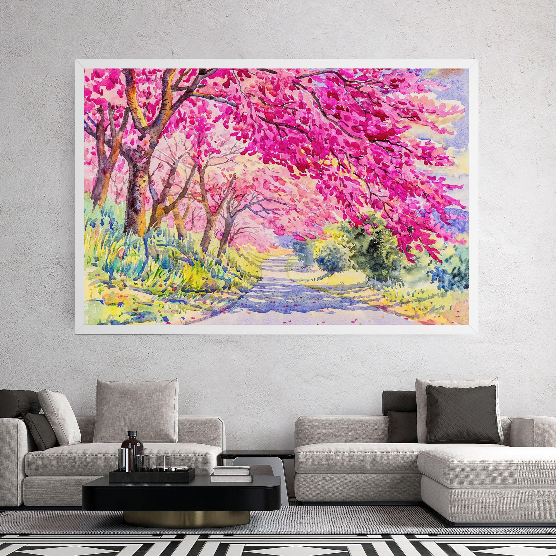 Картина на платно Pink Trees Art mockup 2