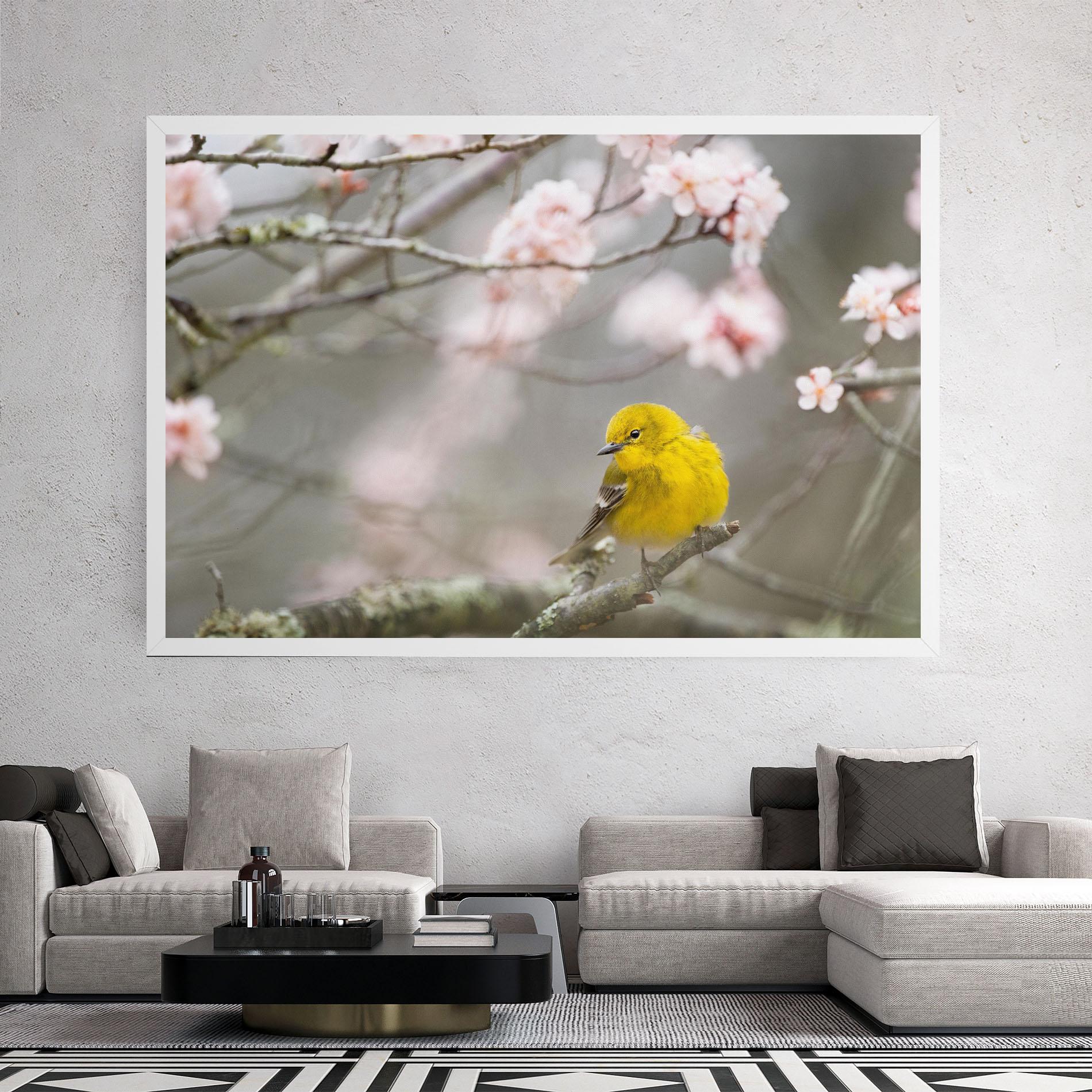 Картина на платно Pretty Spring Yellow Bird mockup 2