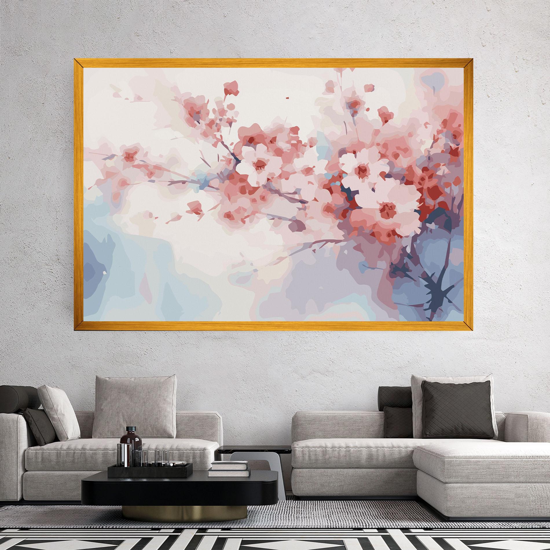 Картина на платно Pastel Spring Flowers mockup 2