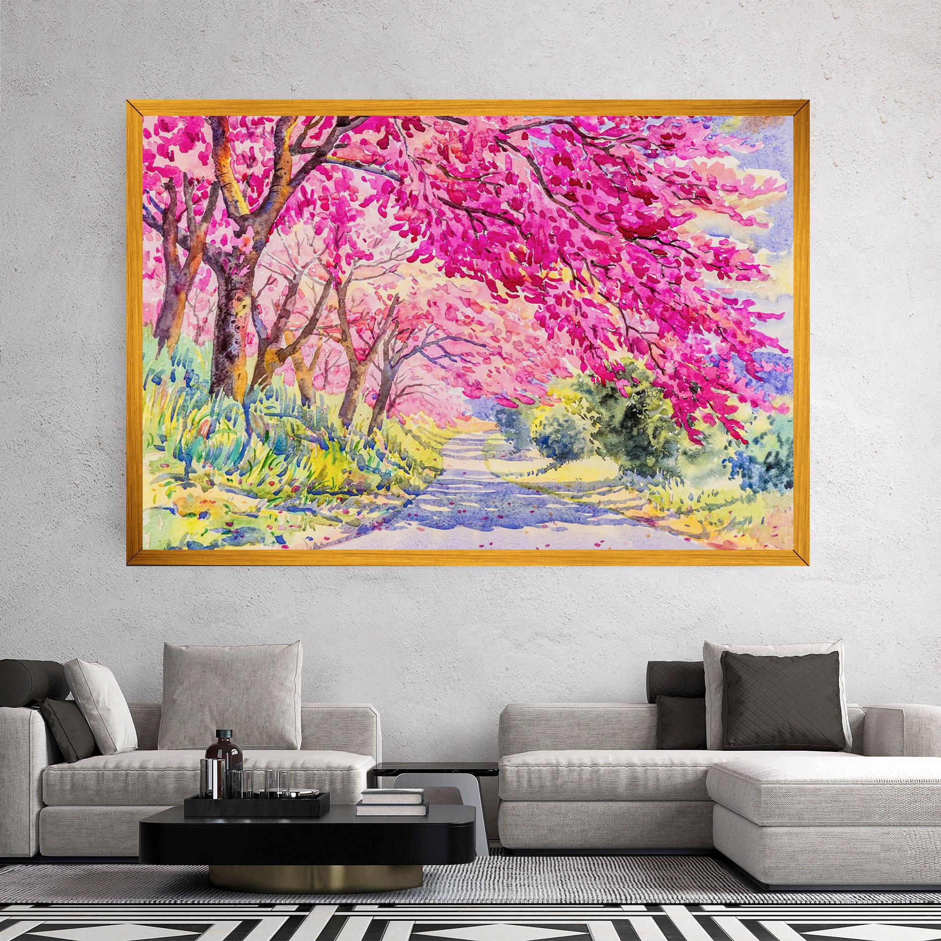 Картина на платно Pink Trees Art mockup 2