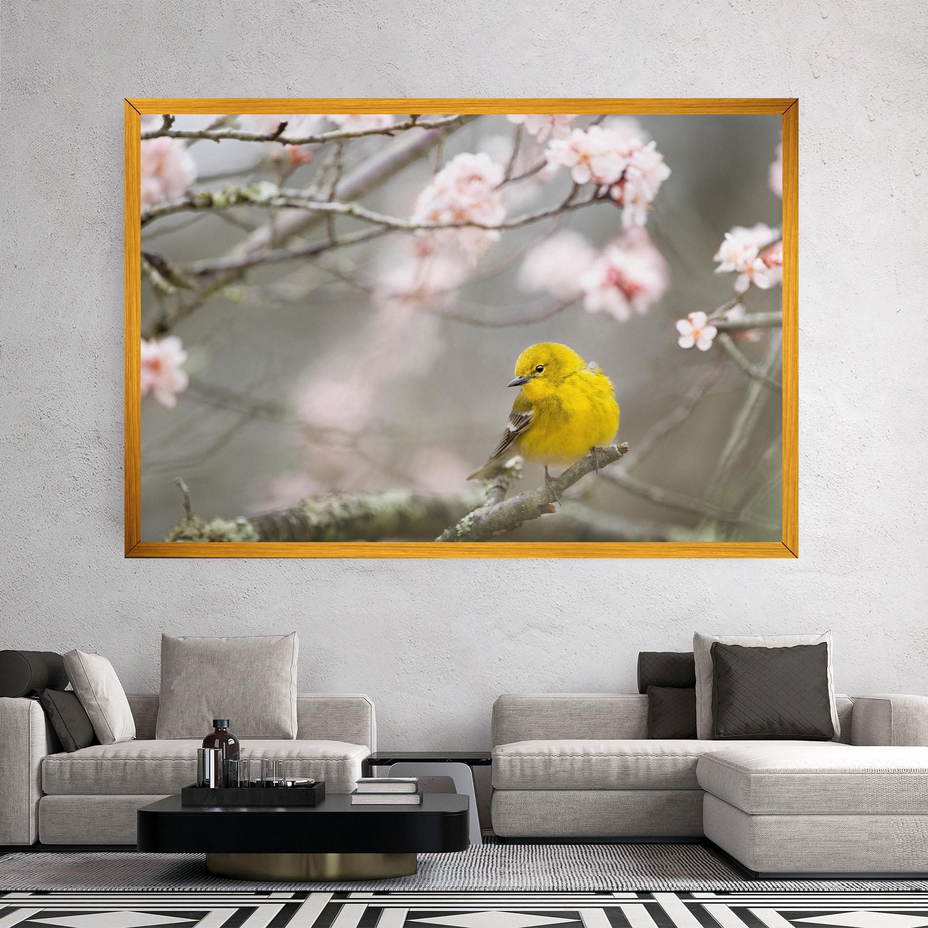 Картина на платно Pretty Spring Yellow Bird mockup 2