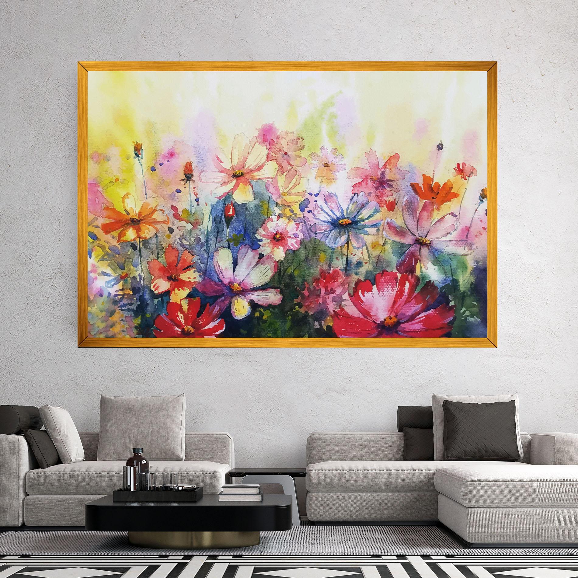 Картина на платно Water Art Flowers mockup 2