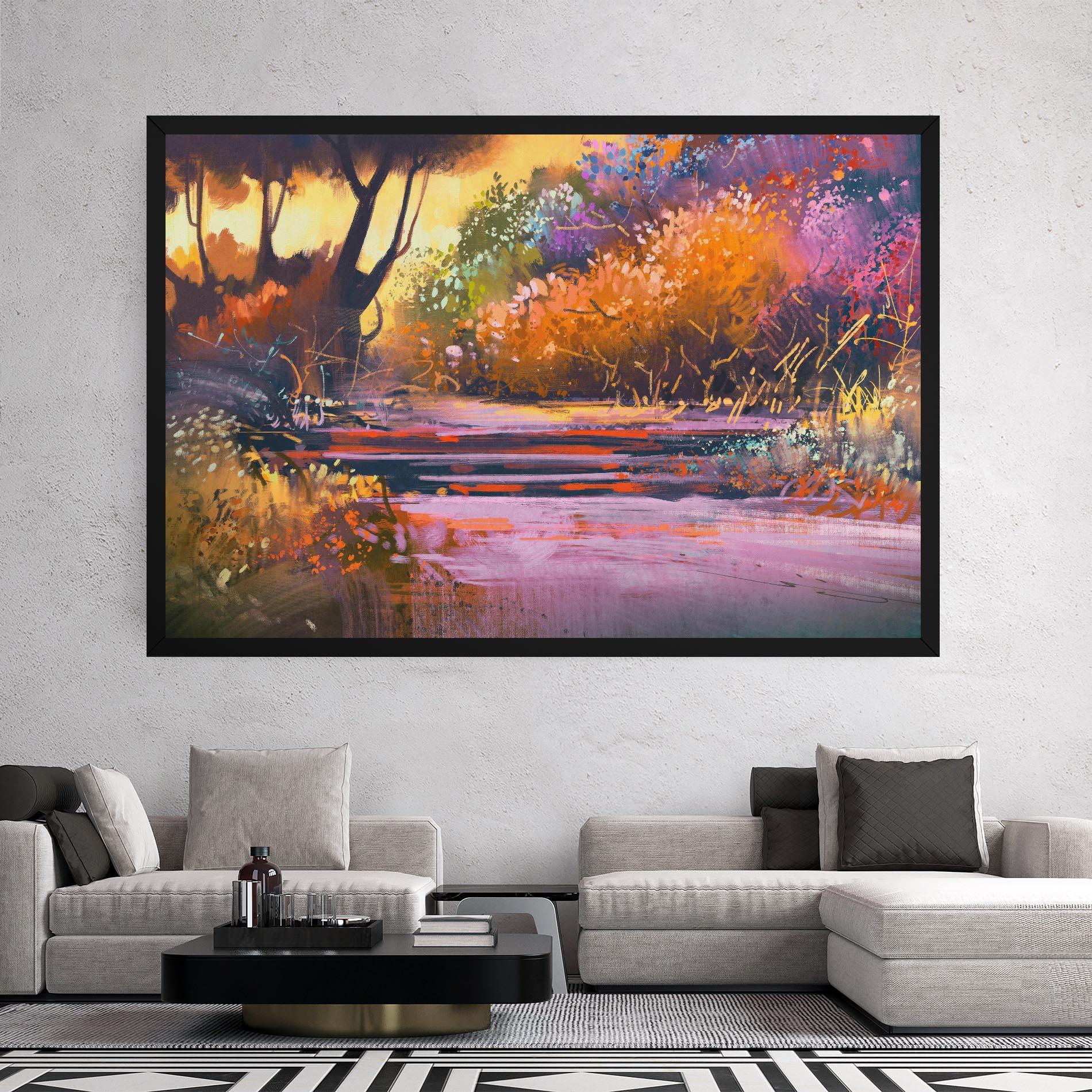 Картина на платно Landscape Colorful Trees mockup 2