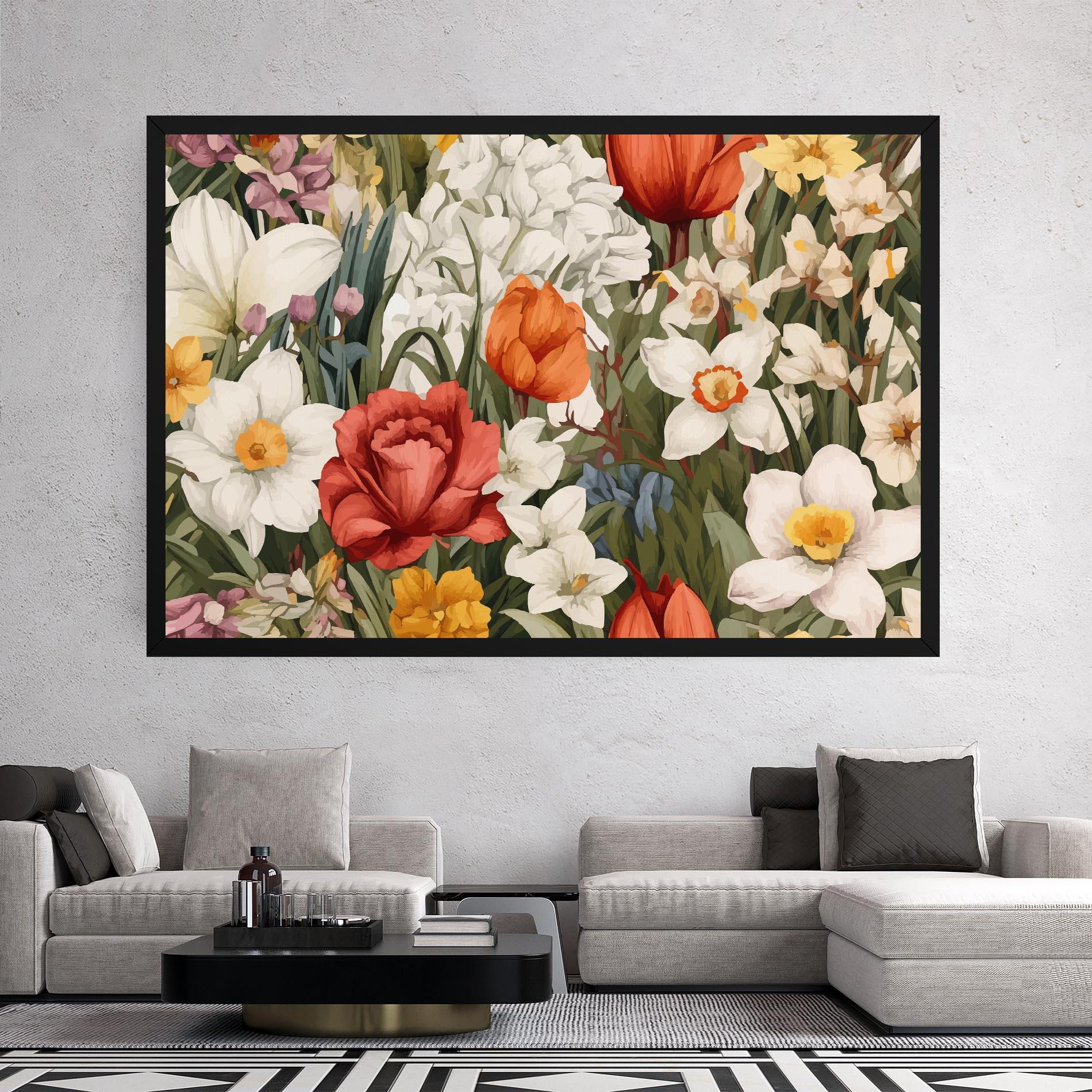 Картина на платно Orange Red Spring mockup 2